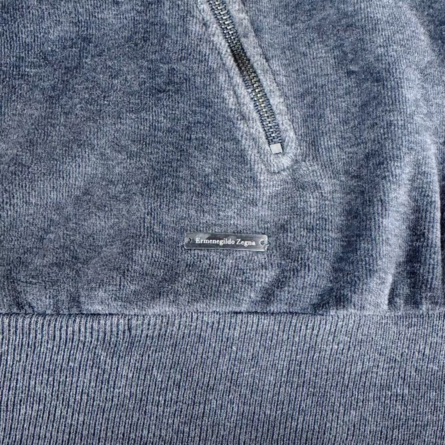 Ermenegildo Zegna Ermenegildo Zegna Gray Velvet Jacket Size US L / EU 52-54 / 3 - 5 Thumbnail