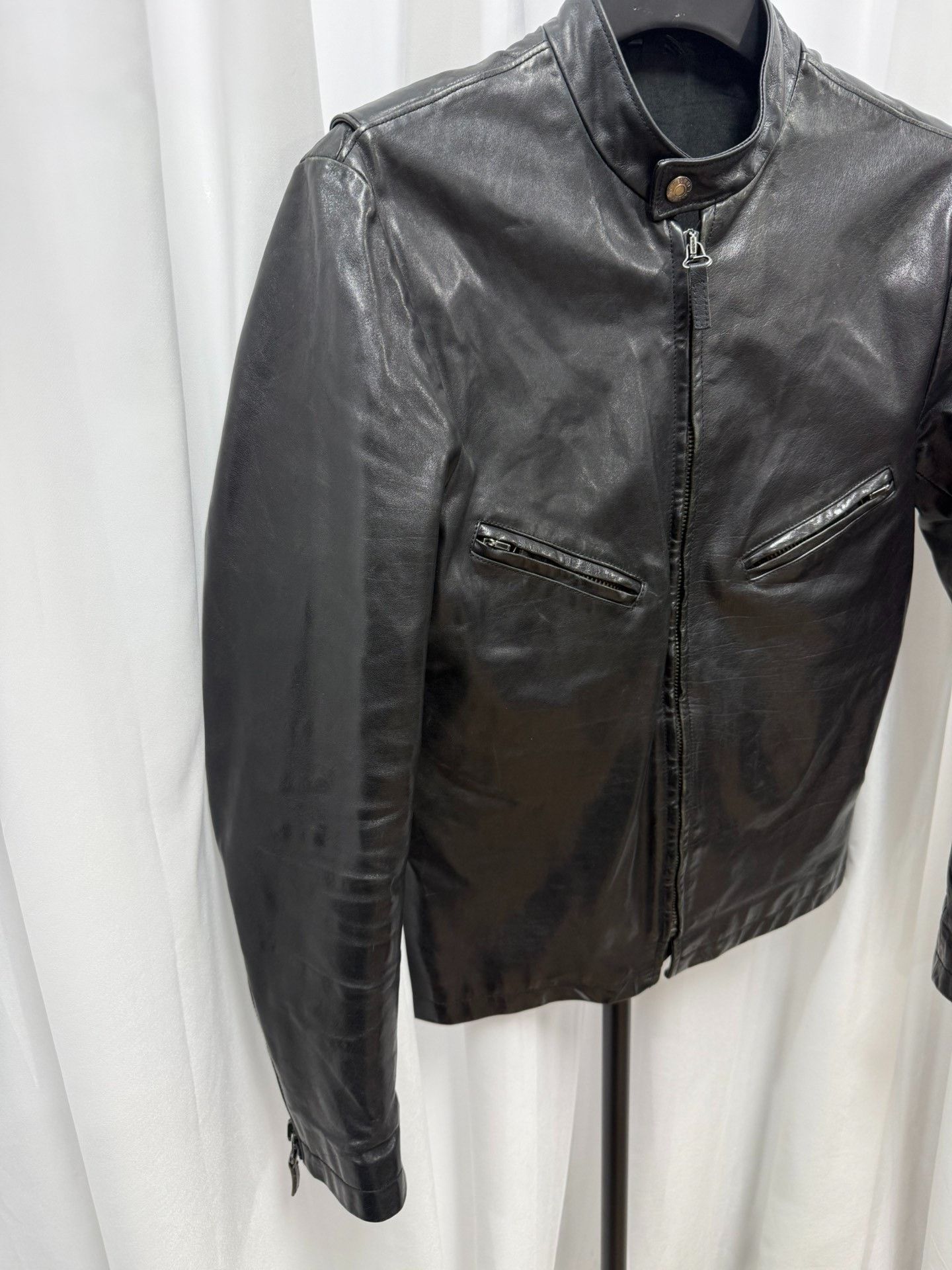 Helmut Lang Helmut Lang Black Leather Moto Jacket Size US S / EU 44-46 / 1 - 3 Thumbnail
