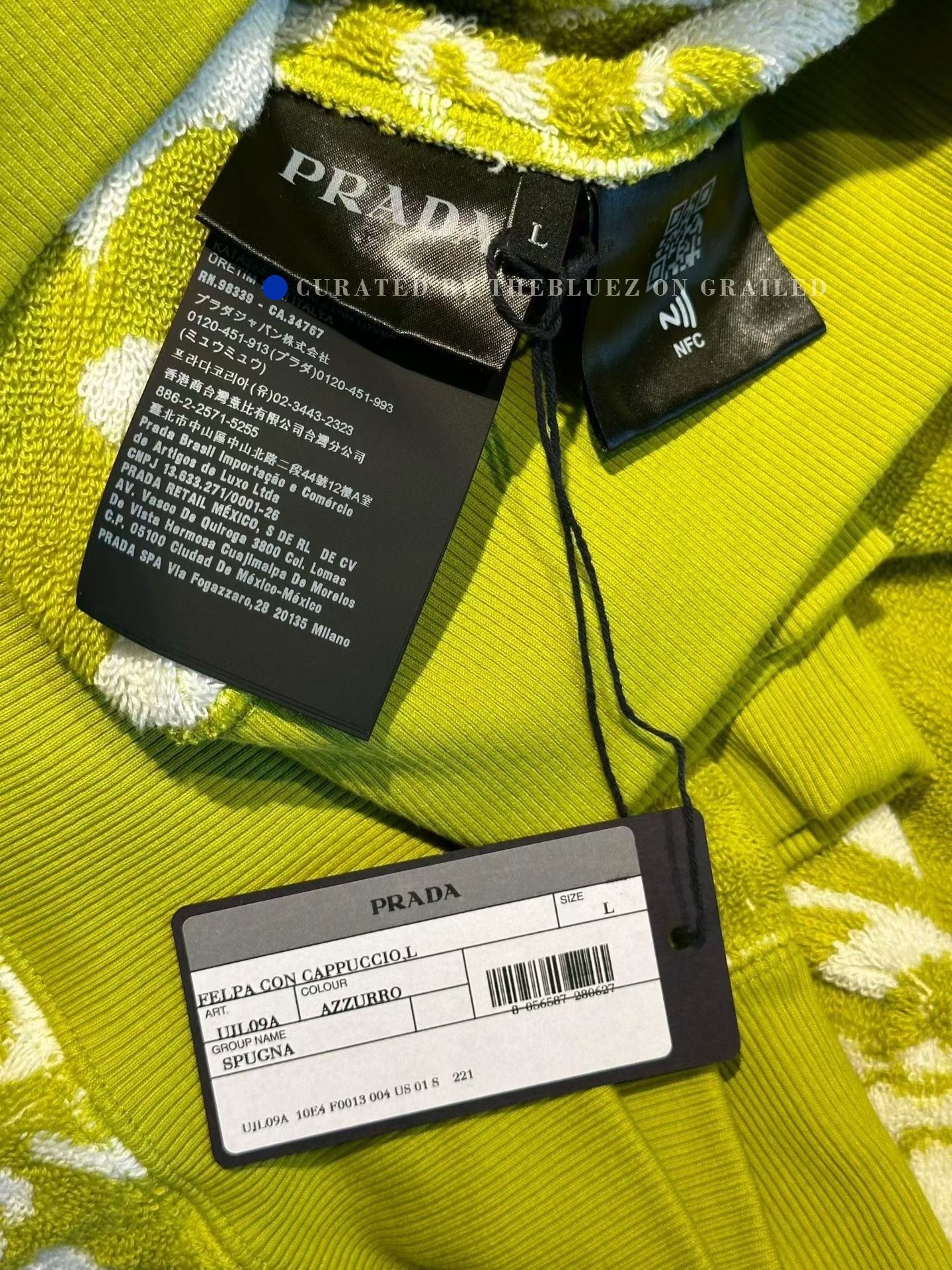Prada Prada Green Floral Towel Hoodie Triangle Logo Size L / US 10 / IT 46 - 4 Thumbnail