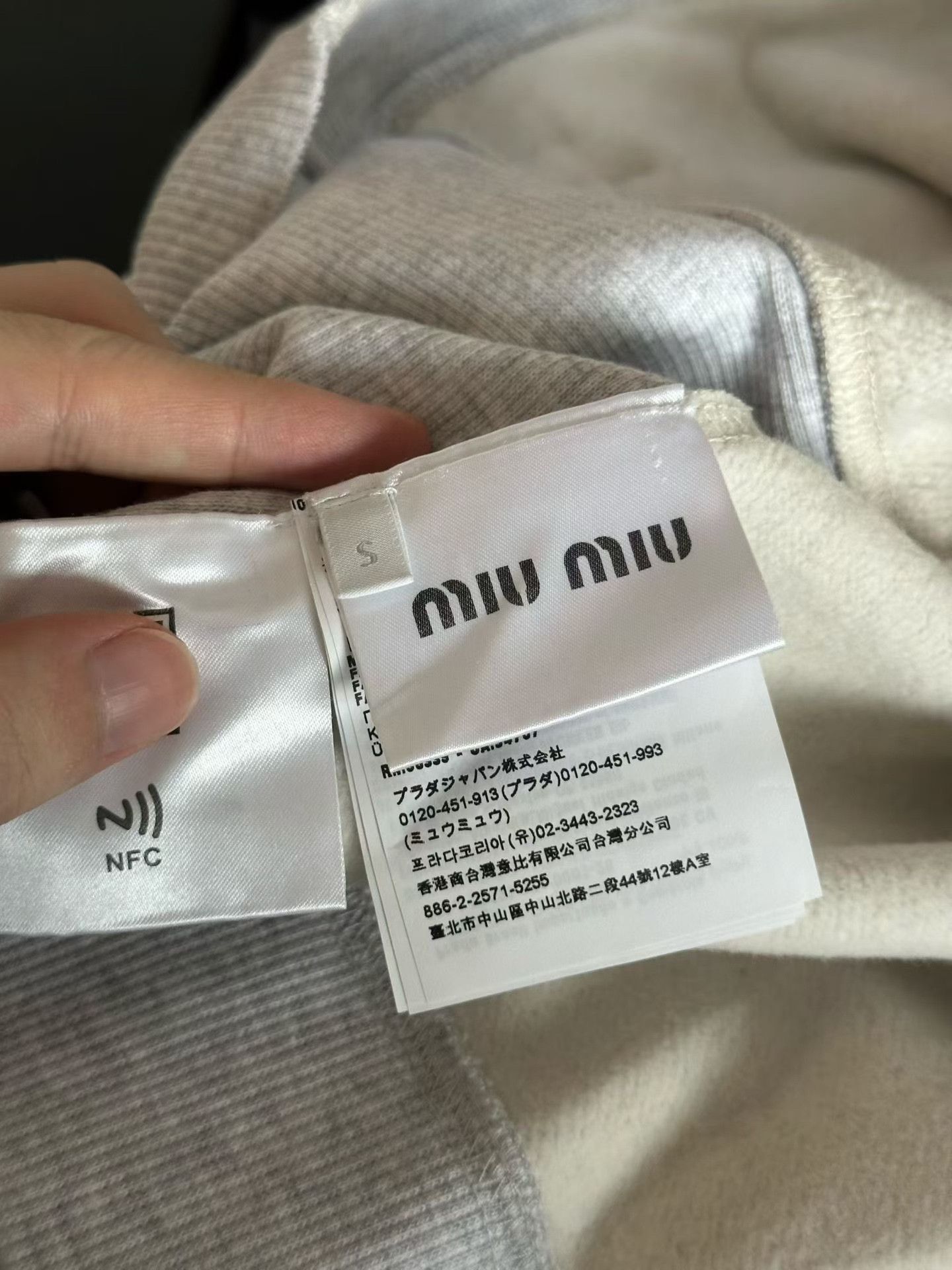 Miu Miu Miu Miu Gray Zip Hoodie Size S / US 4 / IT 40 - 3 Thumbnail