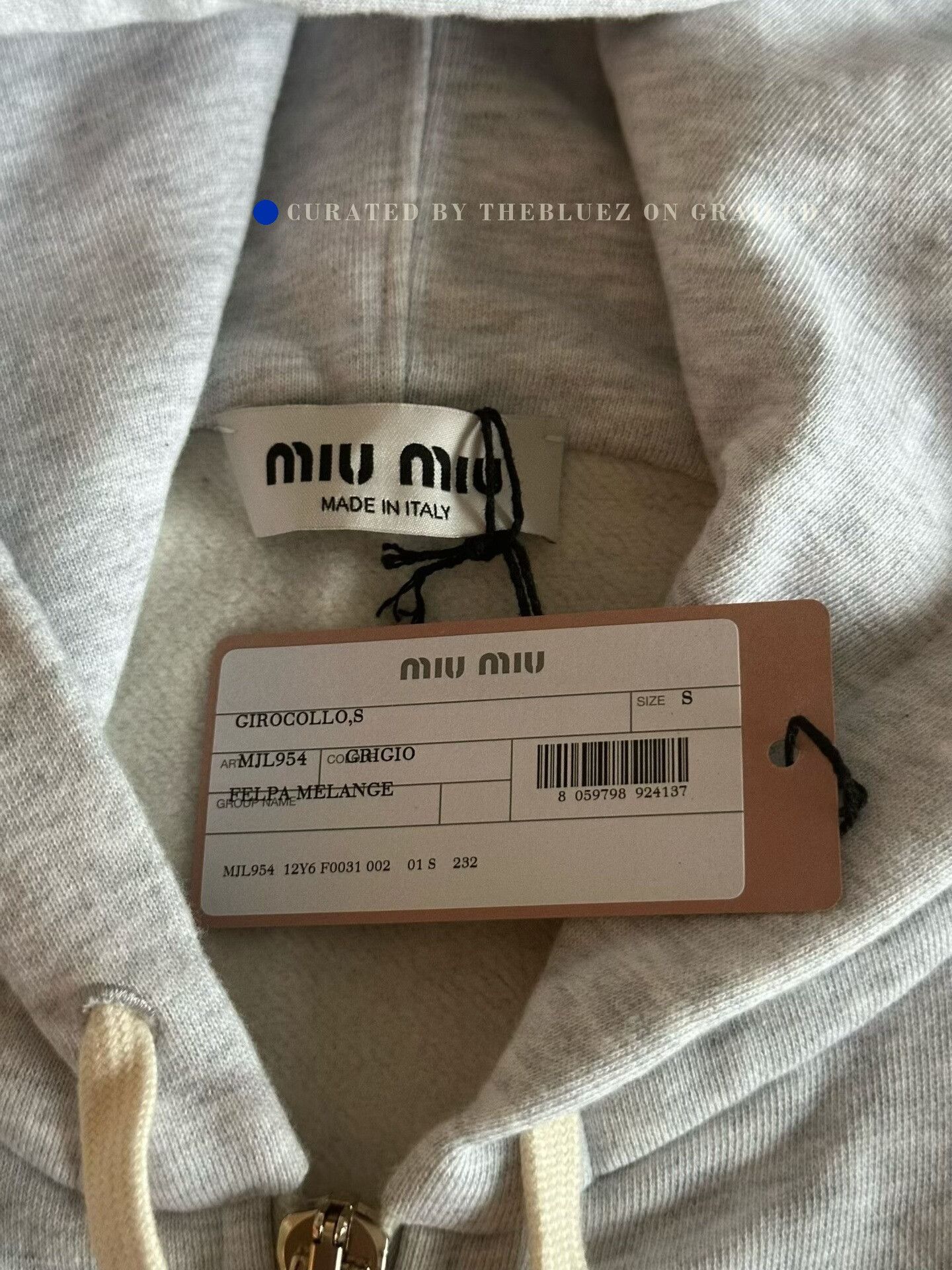 Miu Miu Miu Miu Gray Zip Hoodie Size S / US 4 / IT 40 - 4 Thumbnail