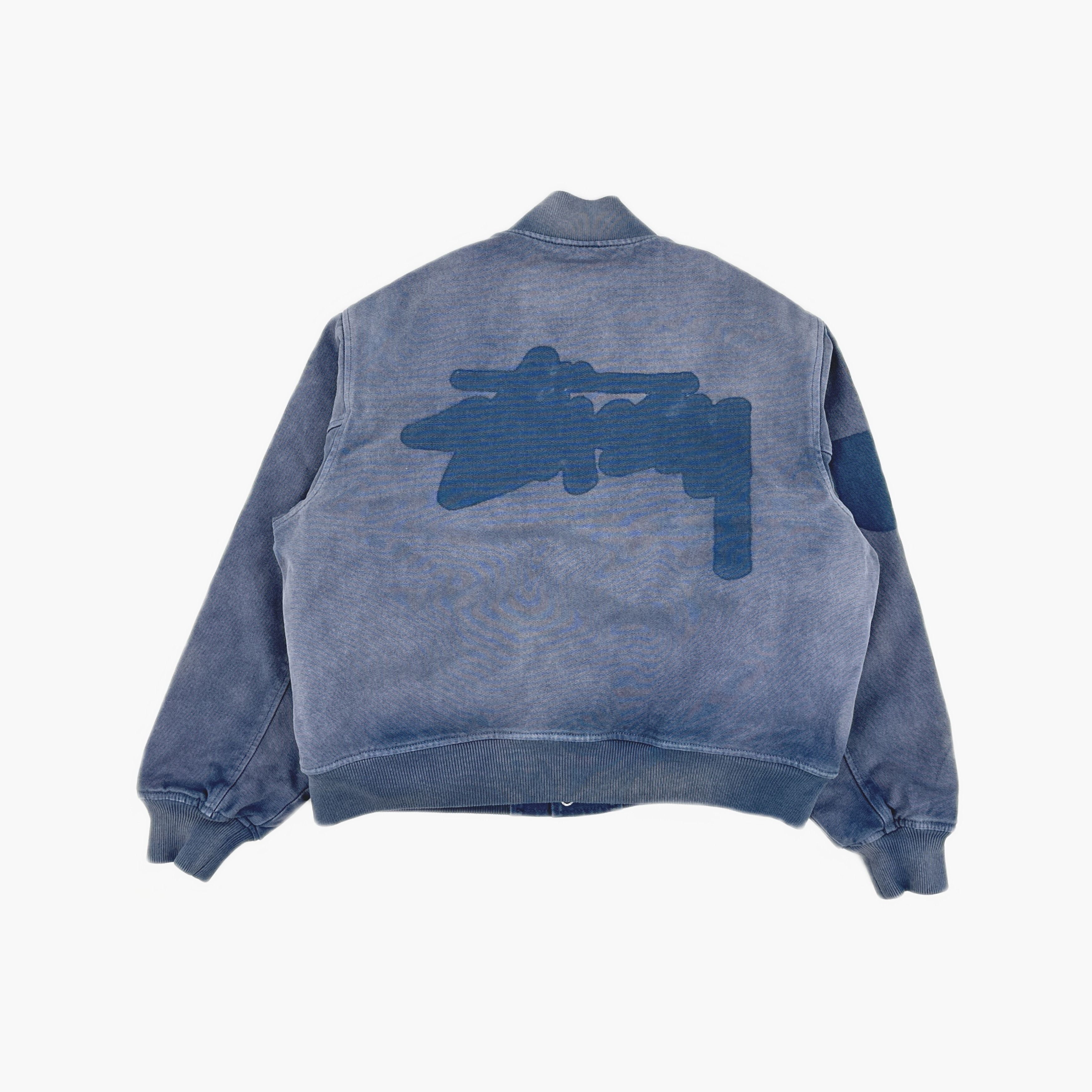 Stussy Stussy Ghost Logo Canvas Varsity Jacket Blue S Size US S / EU 44-46 / 1 - 2 Thumbnail