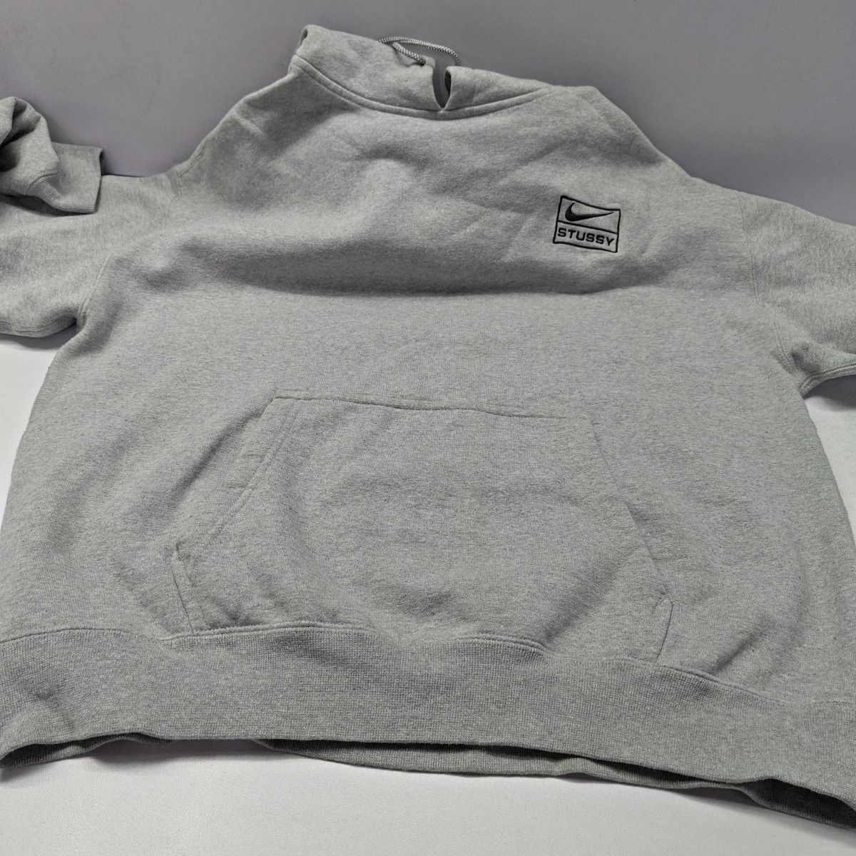 Nike Nike x Stussy Logo Embroidered Hoodie Gray Size L Size US L / EU 52-54 / 3 - 18 Thumbnail