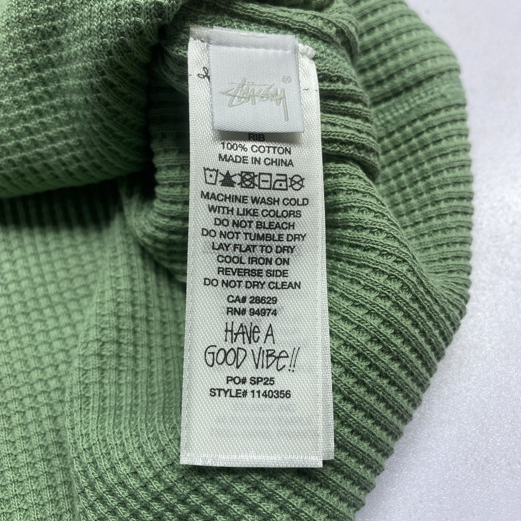Stussy Stussy Waffle Logo Long Sleeve T-Shirt Size L Size US L / EU 52-54 / 3 - 5 Thumbnail