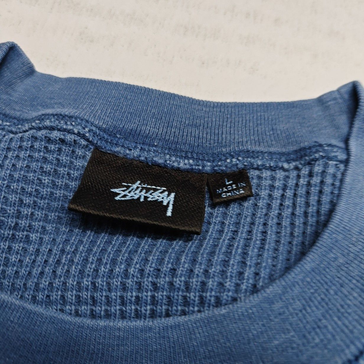 Stussy Stüssy Logo Waffle Long Sleeve T-Shirt Size L Size US L / EU 52-54 / 3 - 5 Thumbnail