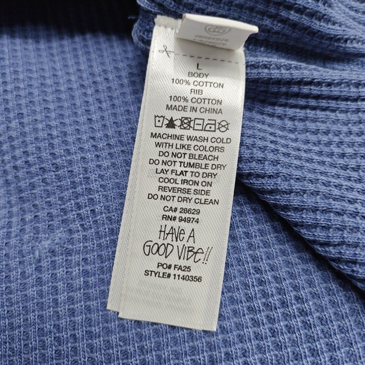 Stussy Stüssy Logo Waffle Long Sleeve T-Shirt Size L Size US L / EU 52-54 / 3 - 3 Thumbnail