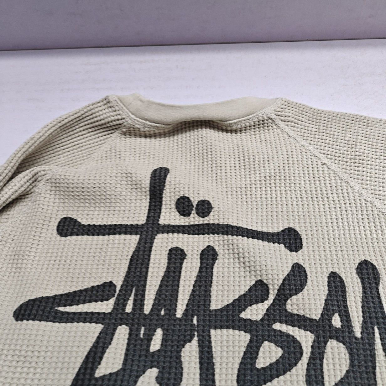 Stussy Stussy Waffle Knit Logo Long Sleeve T-Shirt Size L Size US L / EU 52-54 / 3 - 6 Thumbnail