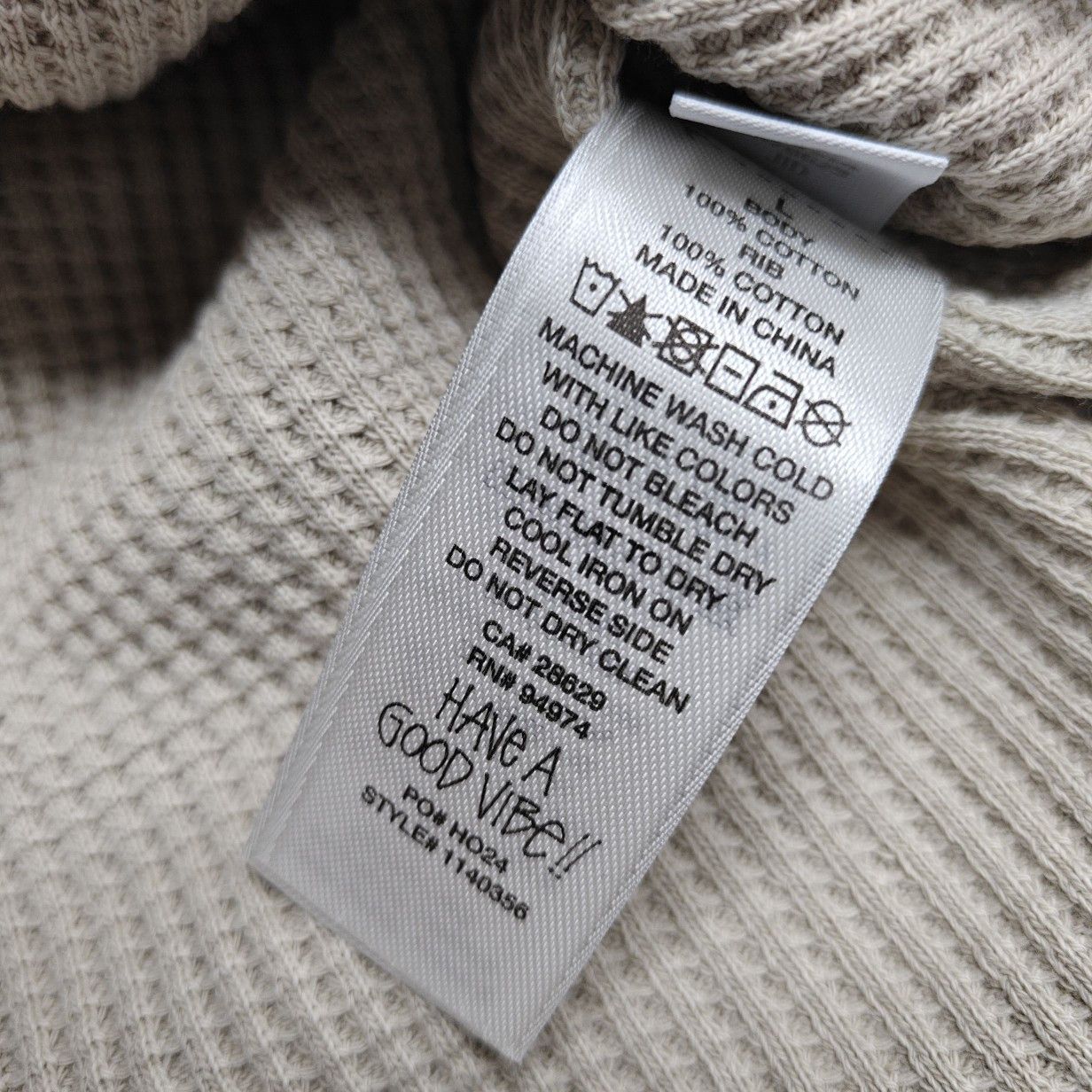 Stussy Stussy Waffle Knit Logo Long Sleeve T-Shirt Size L Size US L / EU 52-54 / 3 - 3 Thumbnail