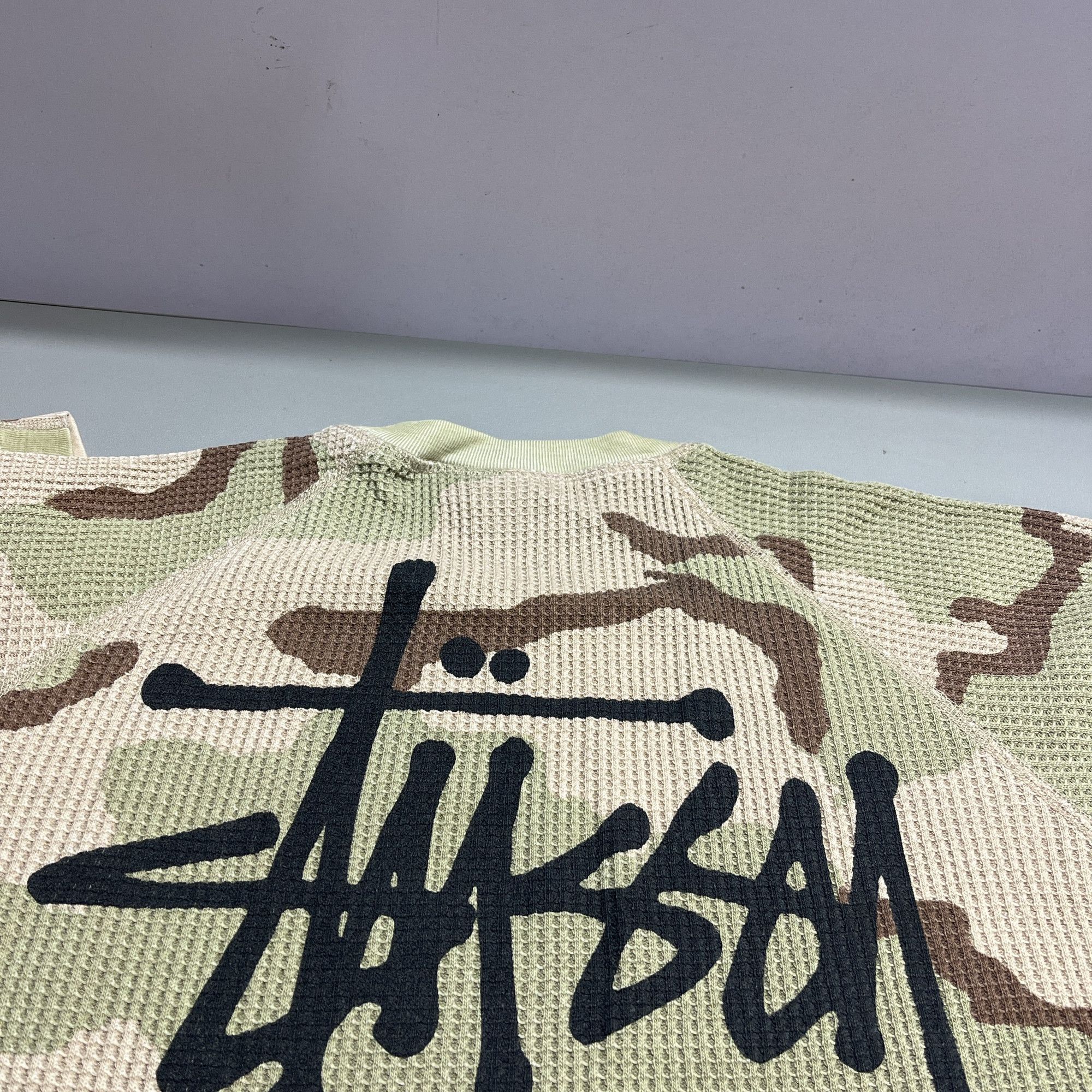 Stussy Stüssy Camo Waffle Thermal Long Sleeve Size L Size US L / EU 52-54 / 3 - 6 Thumbnail