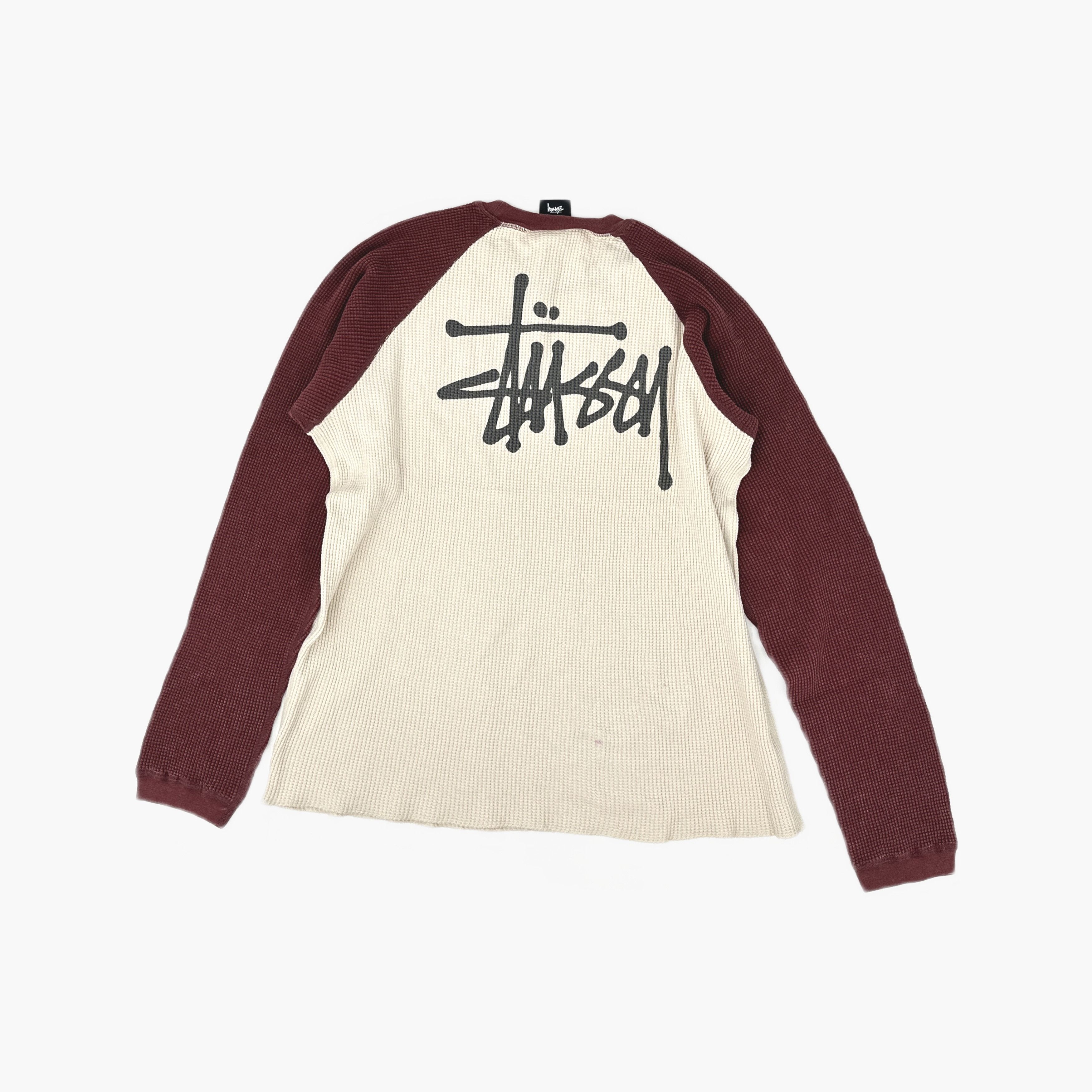 Stussy Stussy Logo Waffle Long Sleeve T-Shirt XXL Size US XXL / EU 58 / 5 - 2 Thumbnail
