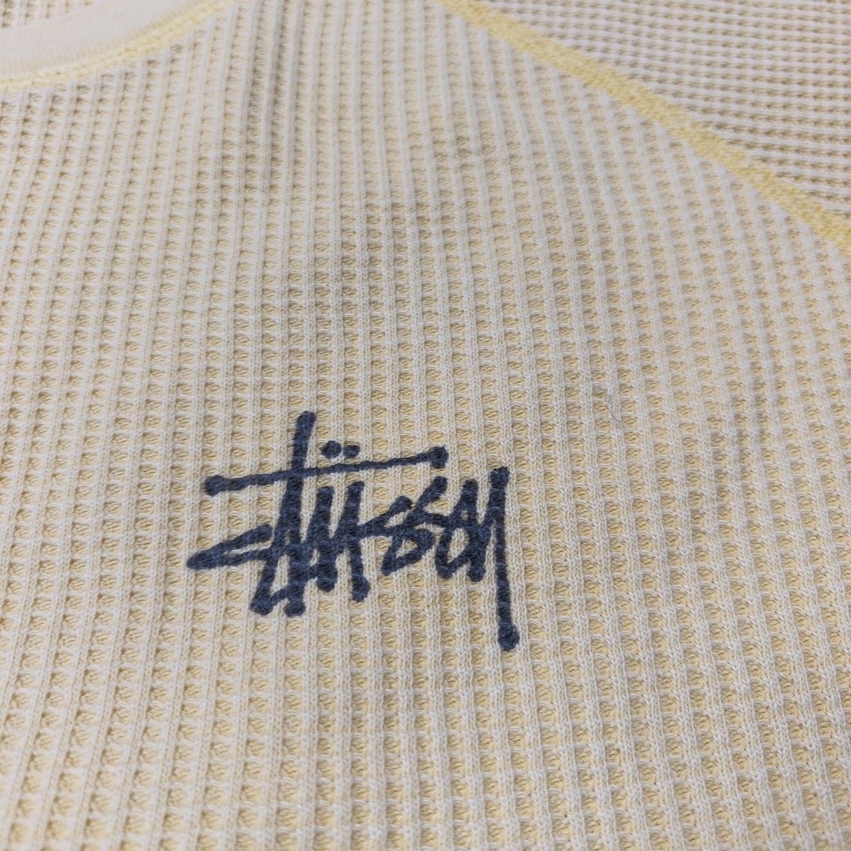 Stussy Stussy Waffle Knit Logo Long Sleeve Tee XXL Size US XXL / EU 58 / 5 - 4 Thumbnail