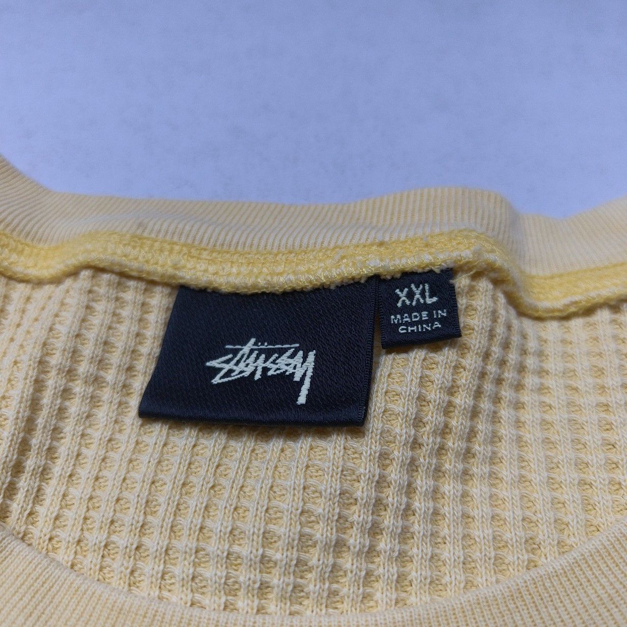 Stussy Stussy Waffle Knit Logo Long Sleeve Tee XXL Size US XXL / EU 58 / 5 - 5 Thumbnail