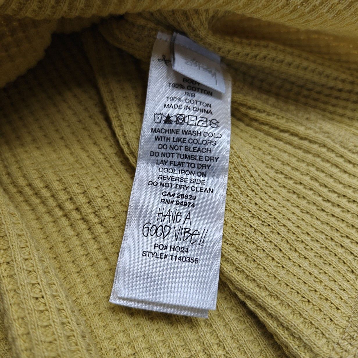 Stussy Stussy Waffle Knit Logo Long Sleeve Shirt Size XL Size US XL / EU 56 / 4 - 5 Thumbnail