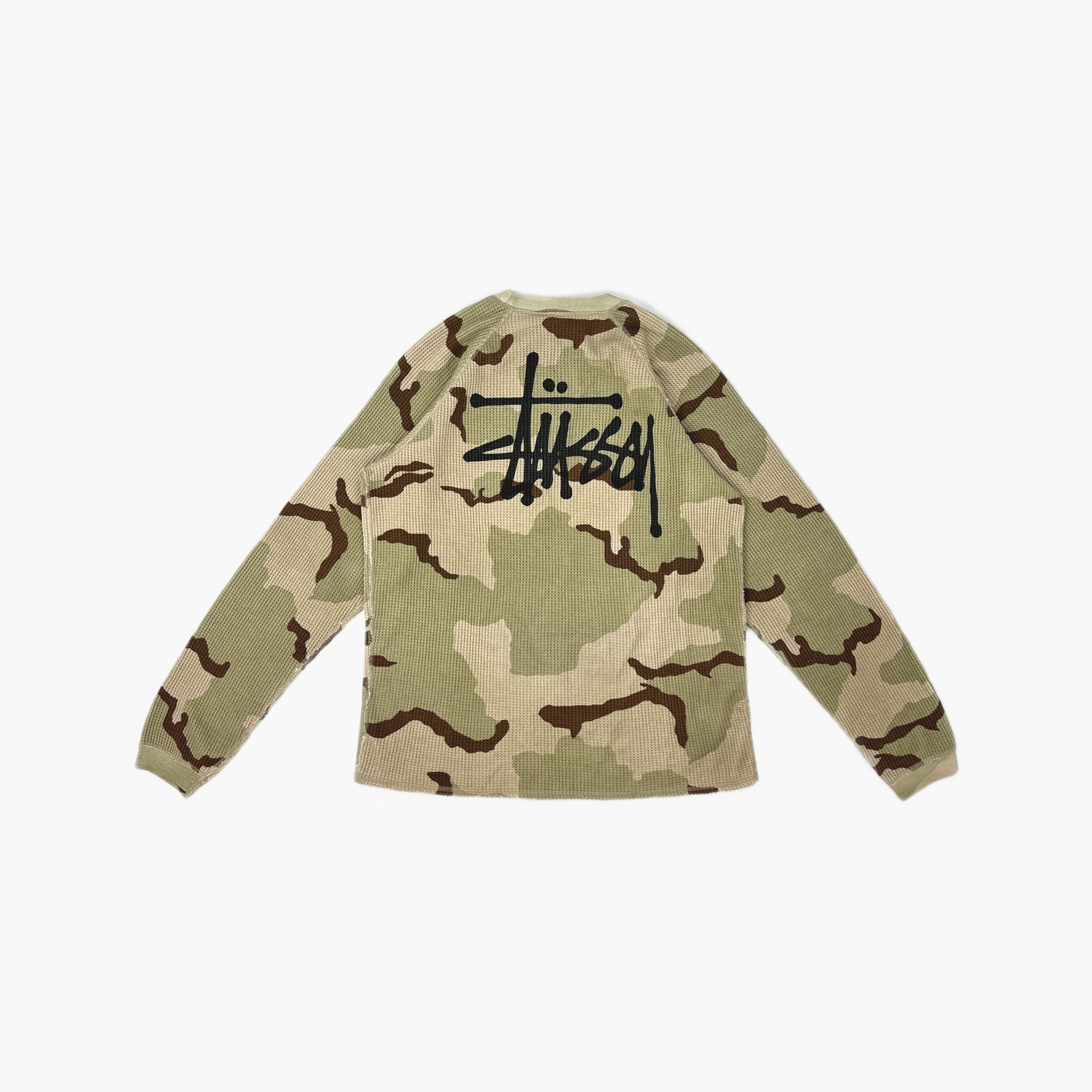 Stussy Stussy Waffle Camo Long Sleeve T-Shirt Size L Size US L / EU 52-54 / 3 - 2 Thumbnail
