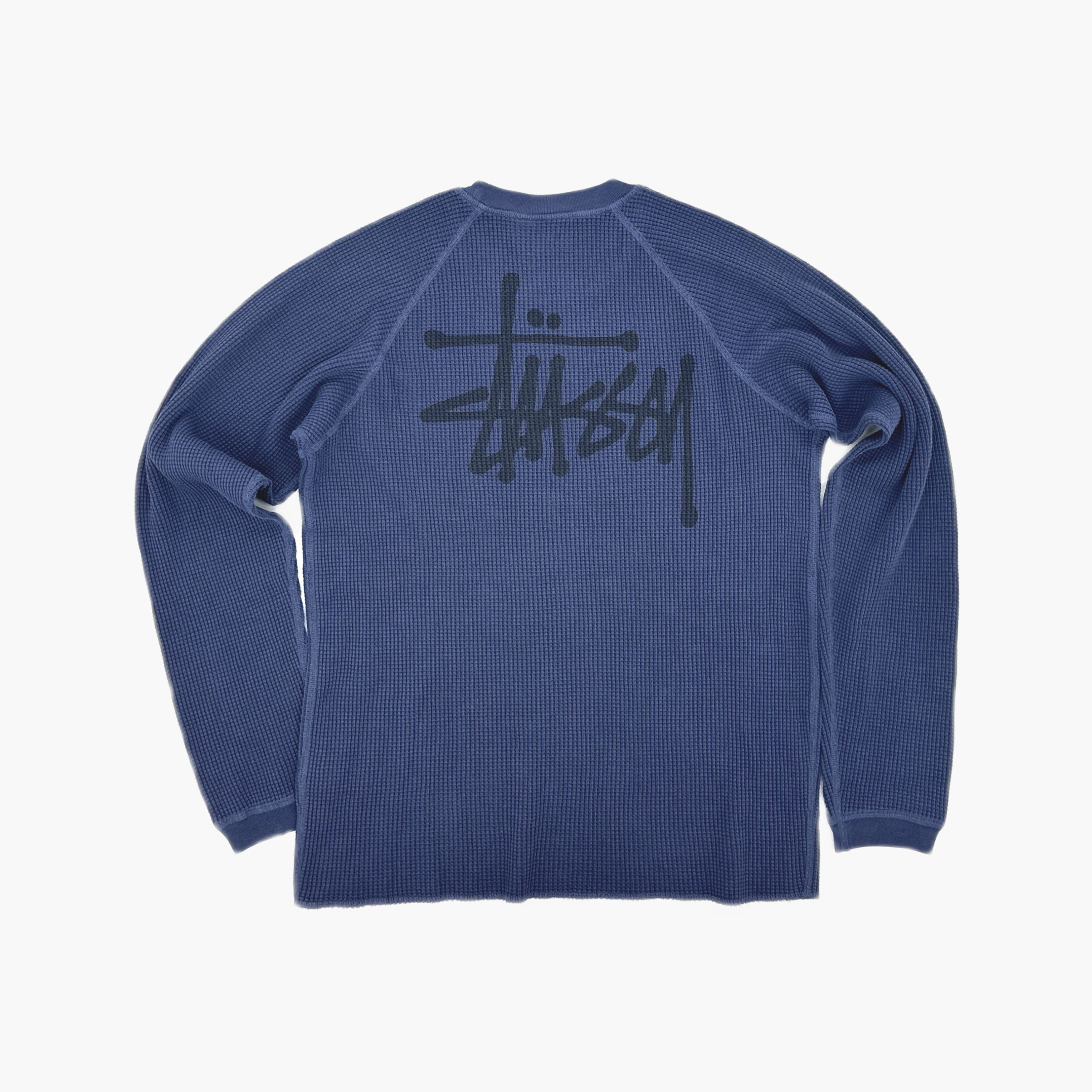Stussy Stussy Waffle Knit Logo Long Sleeve T-Shirt Size M Size US M / EU 48-50 / 2 - 2 Thumbnail