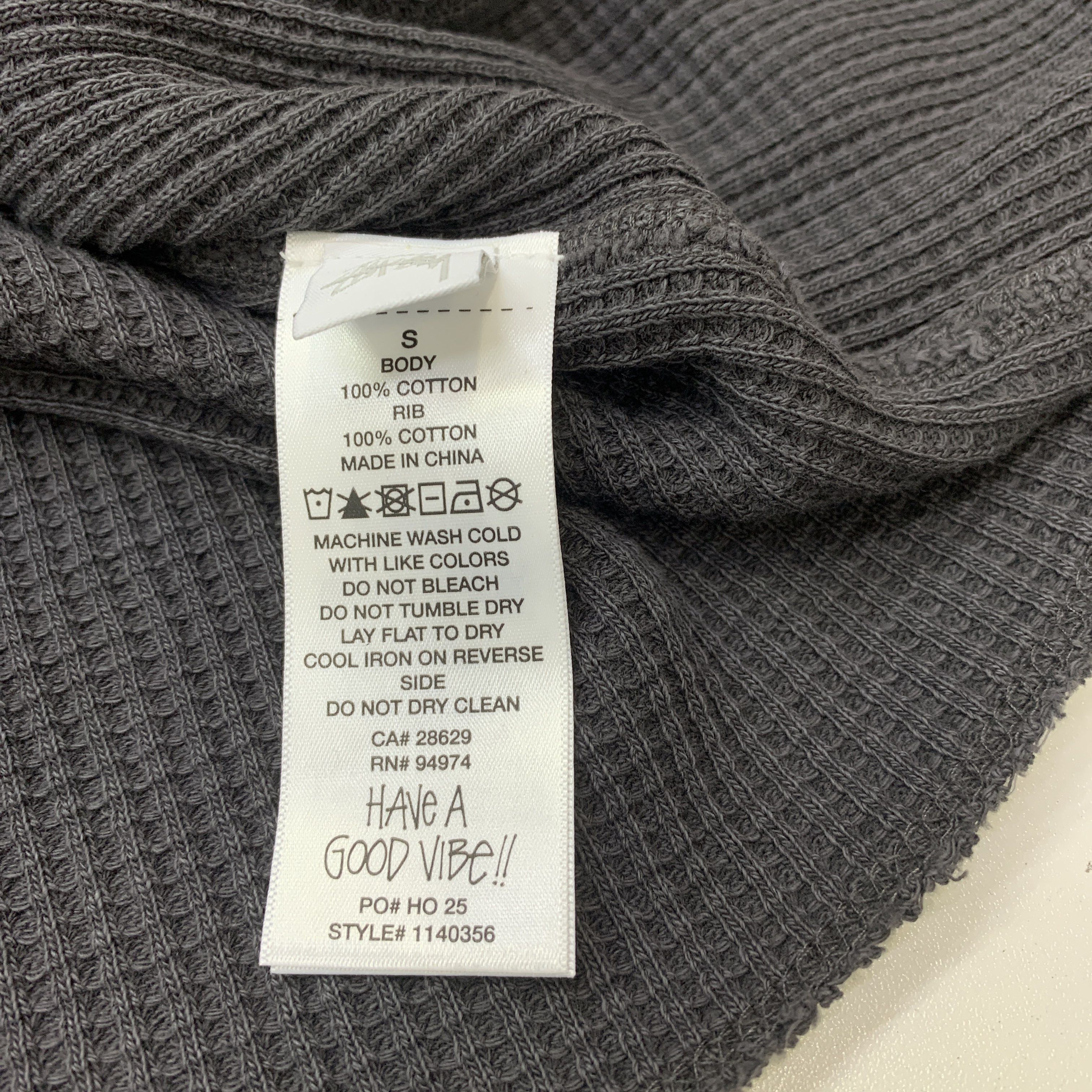 Stussy Stussy Raglan Thermal Long Sleeve T-Shirt Size S Size US S / EU 44-46 / 1 - 4 Thumbnail