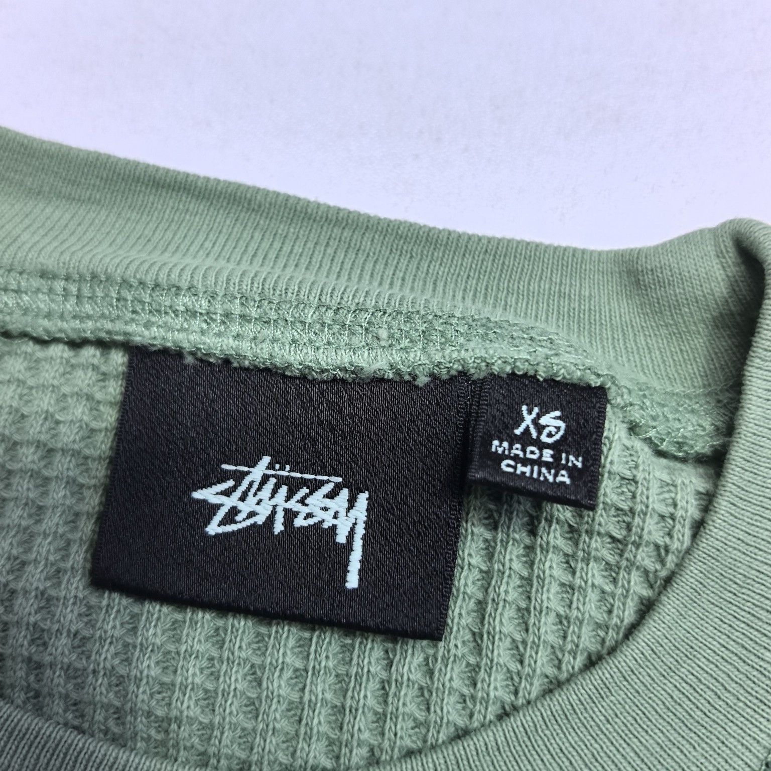 Stussy Stussy Green Waffle Long Sleeve T-Shirt Size XS Size US XS / EU 42 / 0 - 3 Thumbnail
