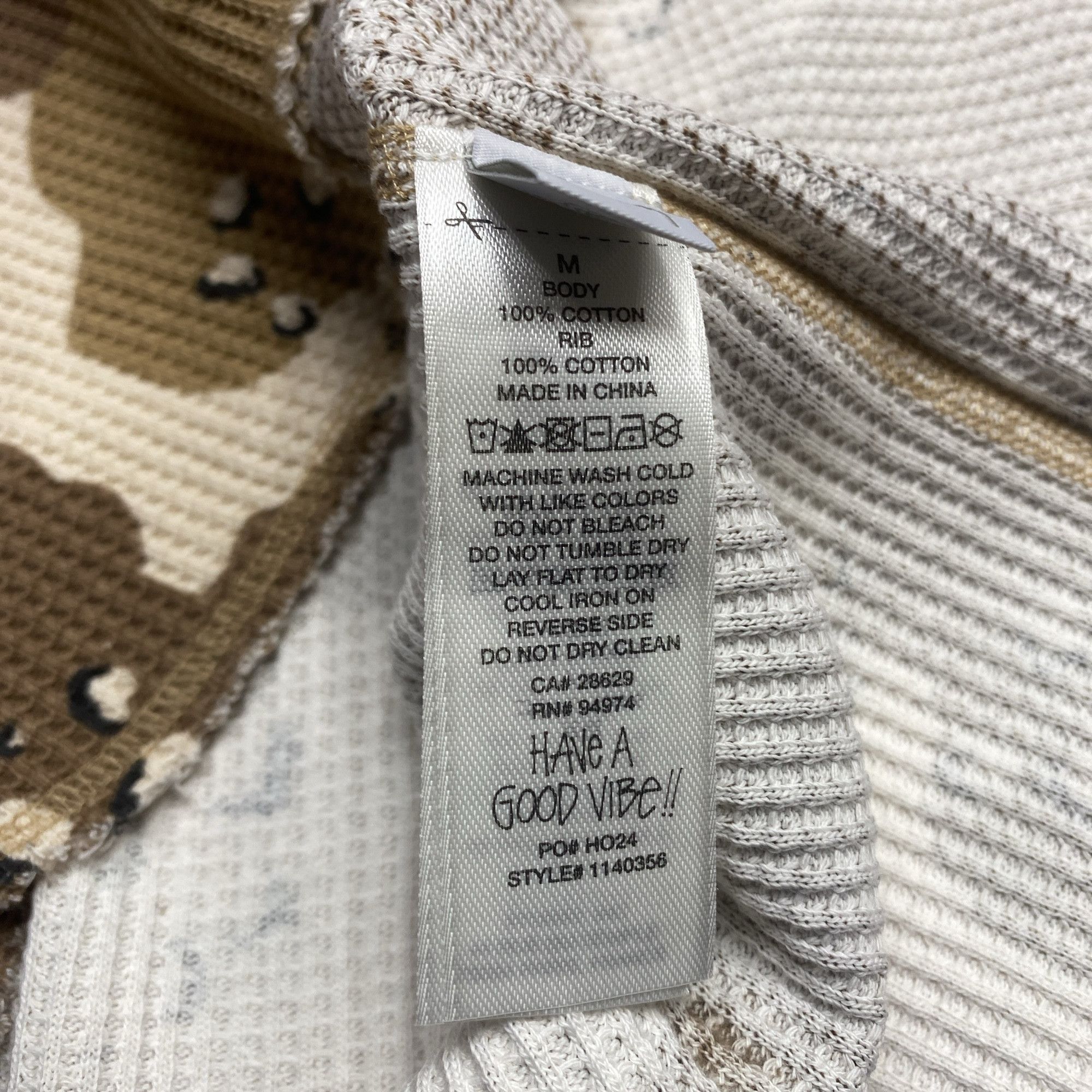 Stussy Stussy Camo Waffle Thermal Long Sleeve T-Shirt Size M Size US M / EU 48-50 / 2 - 6 Thumbnail