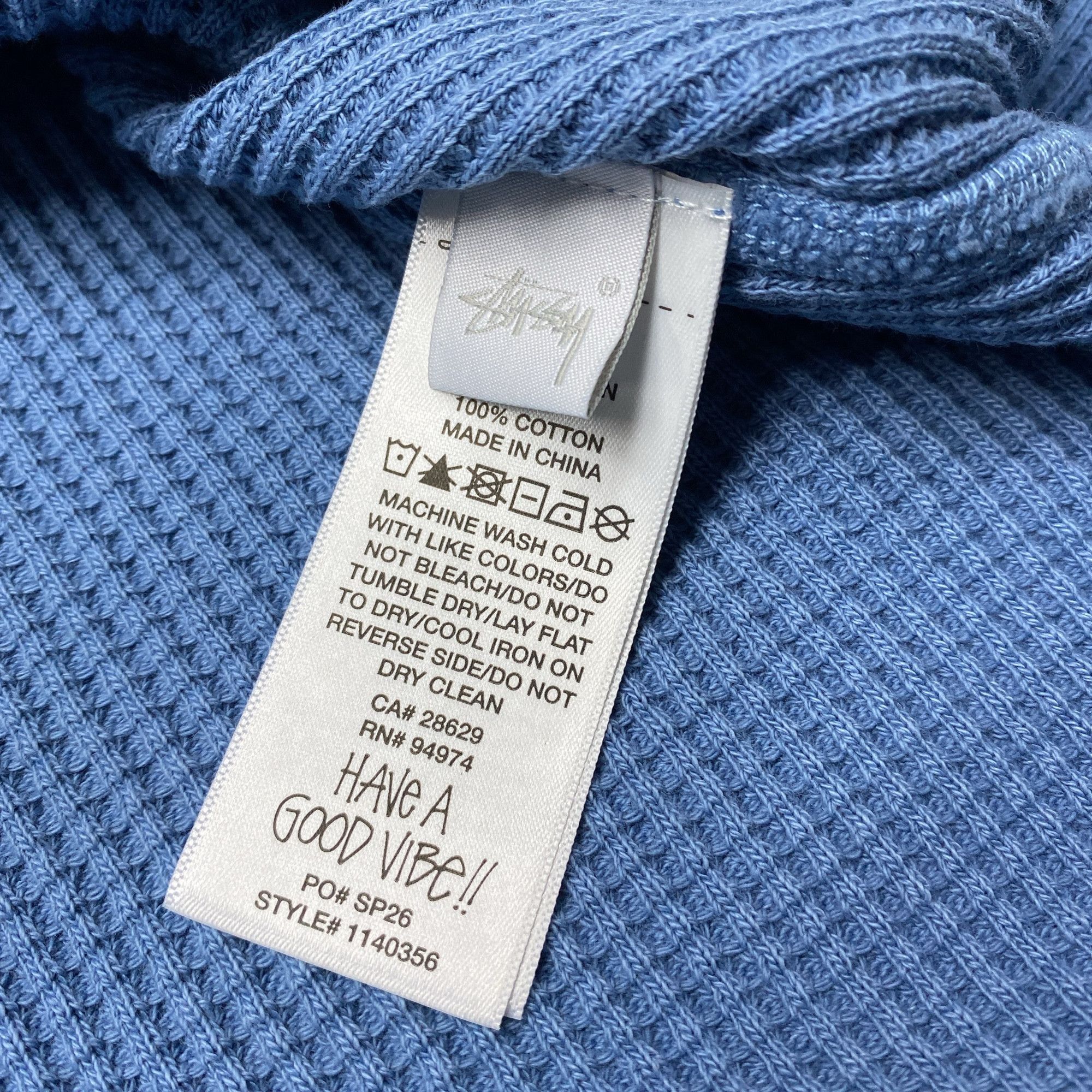 Stussy Stussy Logo Waffle Long Sleeve T-Shirt Size M Size US M / EU 48-50 / 2 - 3 Thumbnail