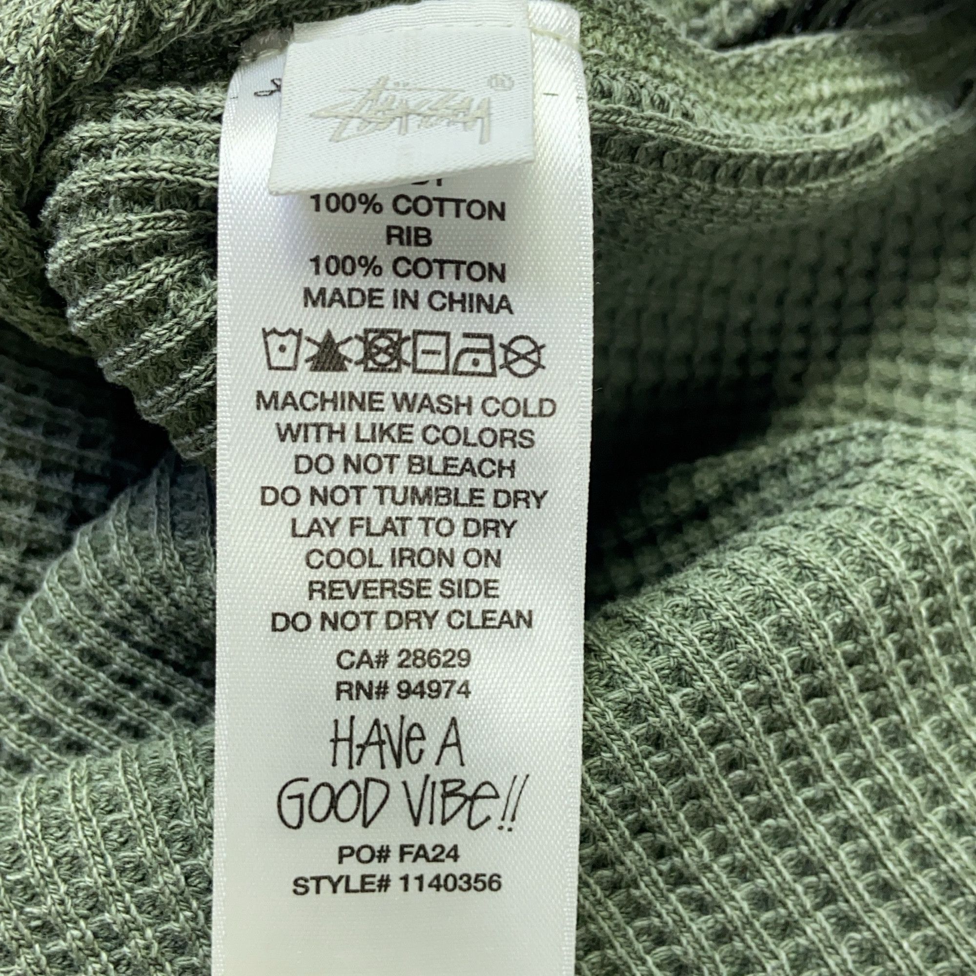 Stussy Stussy Waffle Knit Long Sleeve T-Shirt Size XL Size US XL / EU 56 / 4 - 5 Thumbnail
