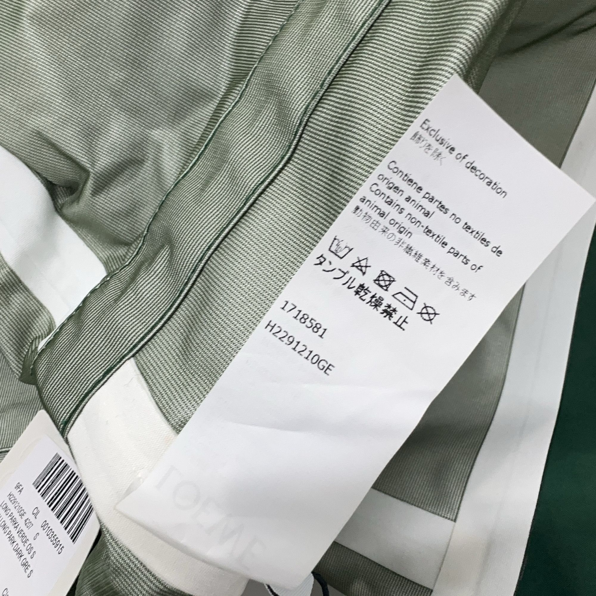Loewe Loewe Green Hooded Parka Size S Size US S / EU 44-46 / 1 - 4 Thumbnail