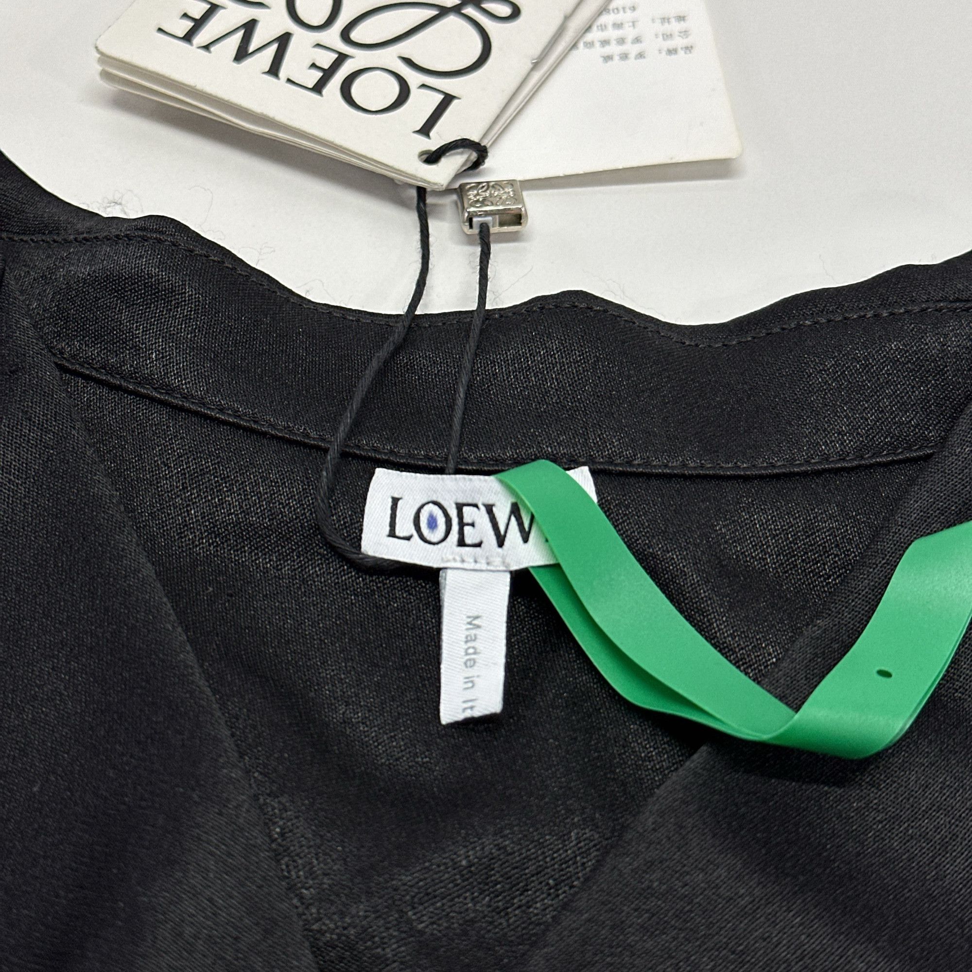 Loewe LOEWE Anagram Silk Satin Blouse Black Size 36 Size XS / US 0-2 / IT 36-38 - 3 Thumbnail