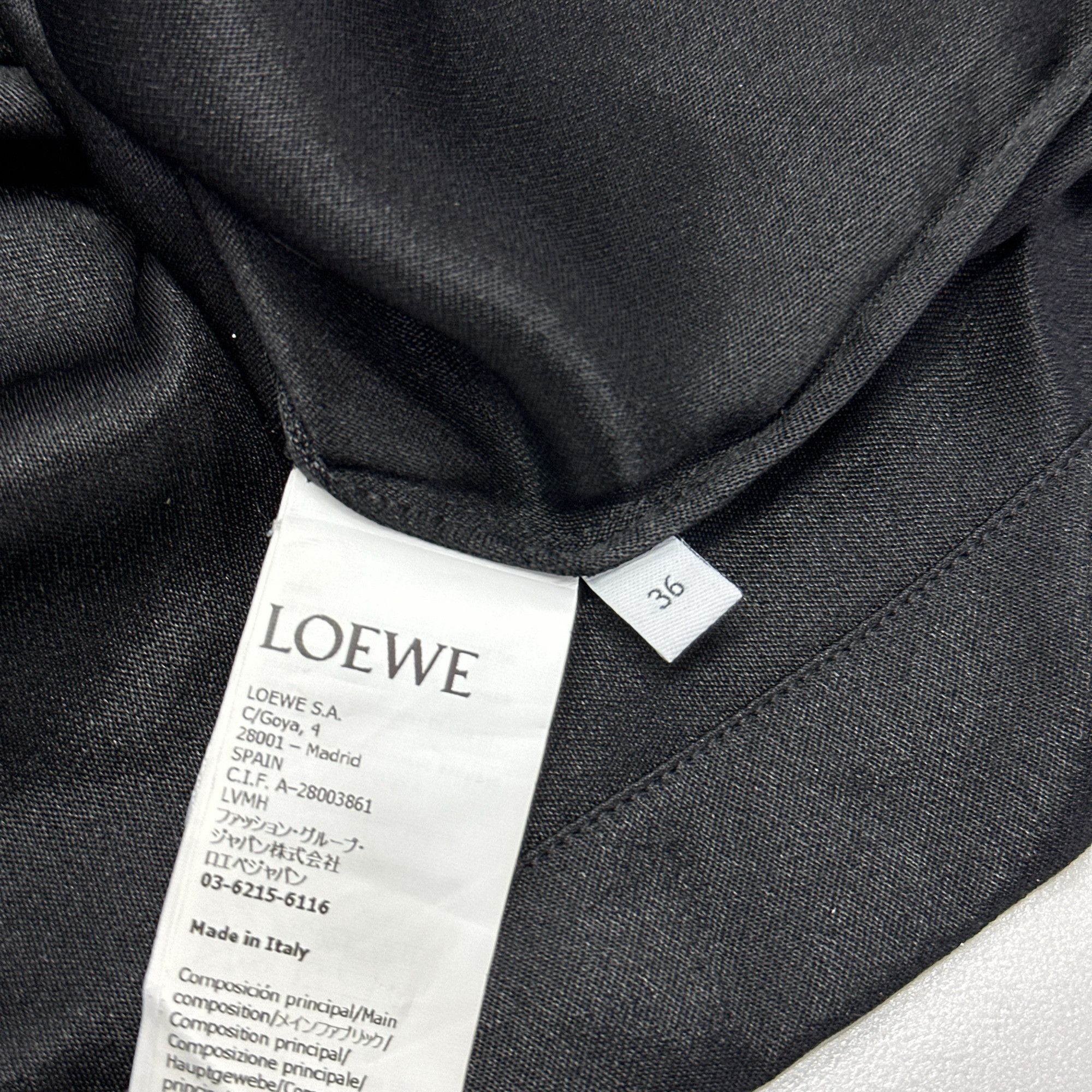 Loewe LOEWE Anagram Silk Satin Blouse Black Size 36 Size XS / US 0-2 / IT 36-38 - 5 Thumbnail