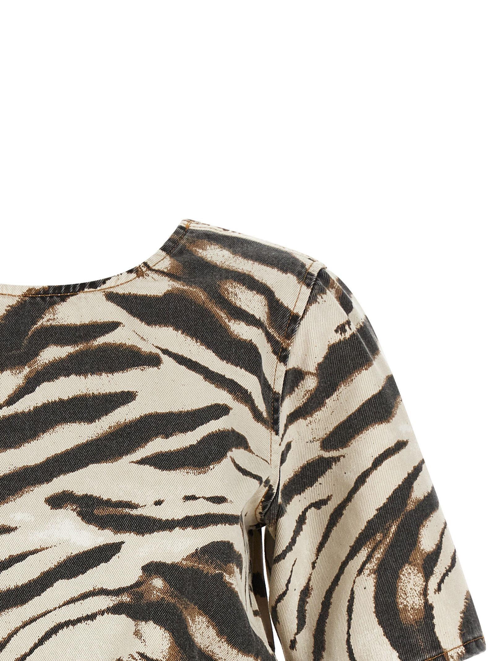 Ganni 'Zebra Denim' Top Size XS / US 0-2 / IT 36-38 - 3 Thumbnail