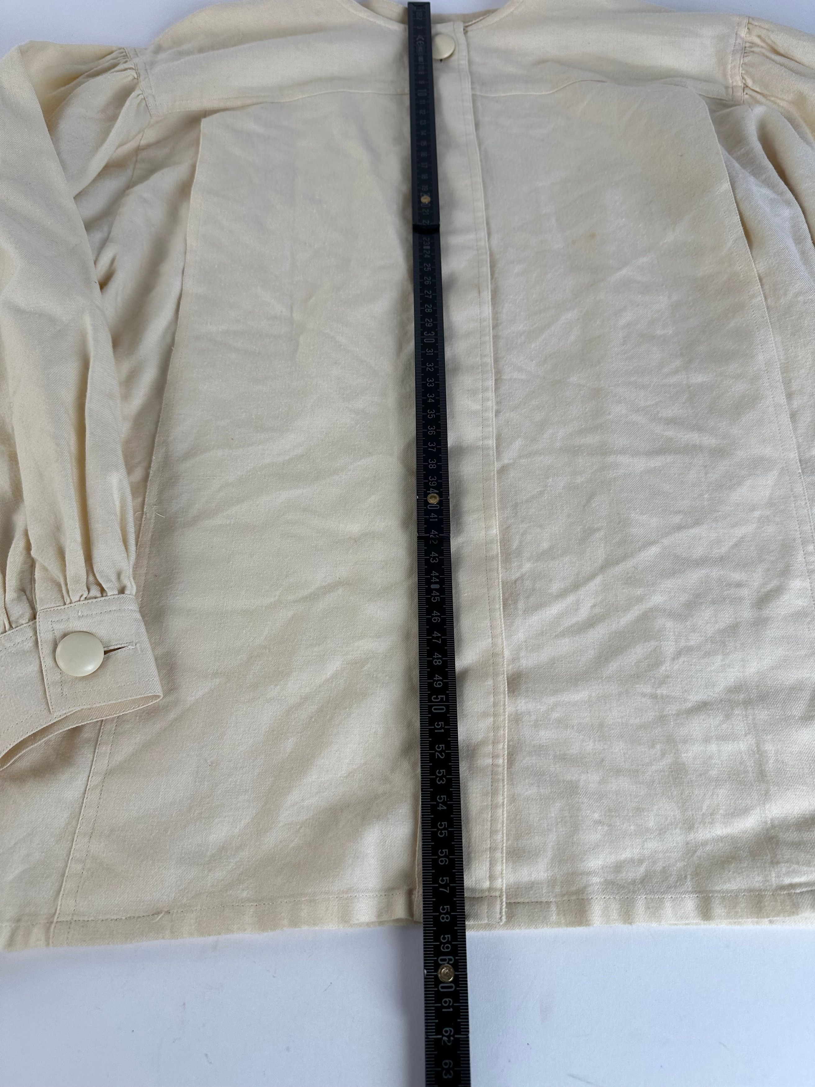 Dior Vintage Wool Cotton Blouse Cream S Size S / US 4 / IT 40 - 13 Thumbnail