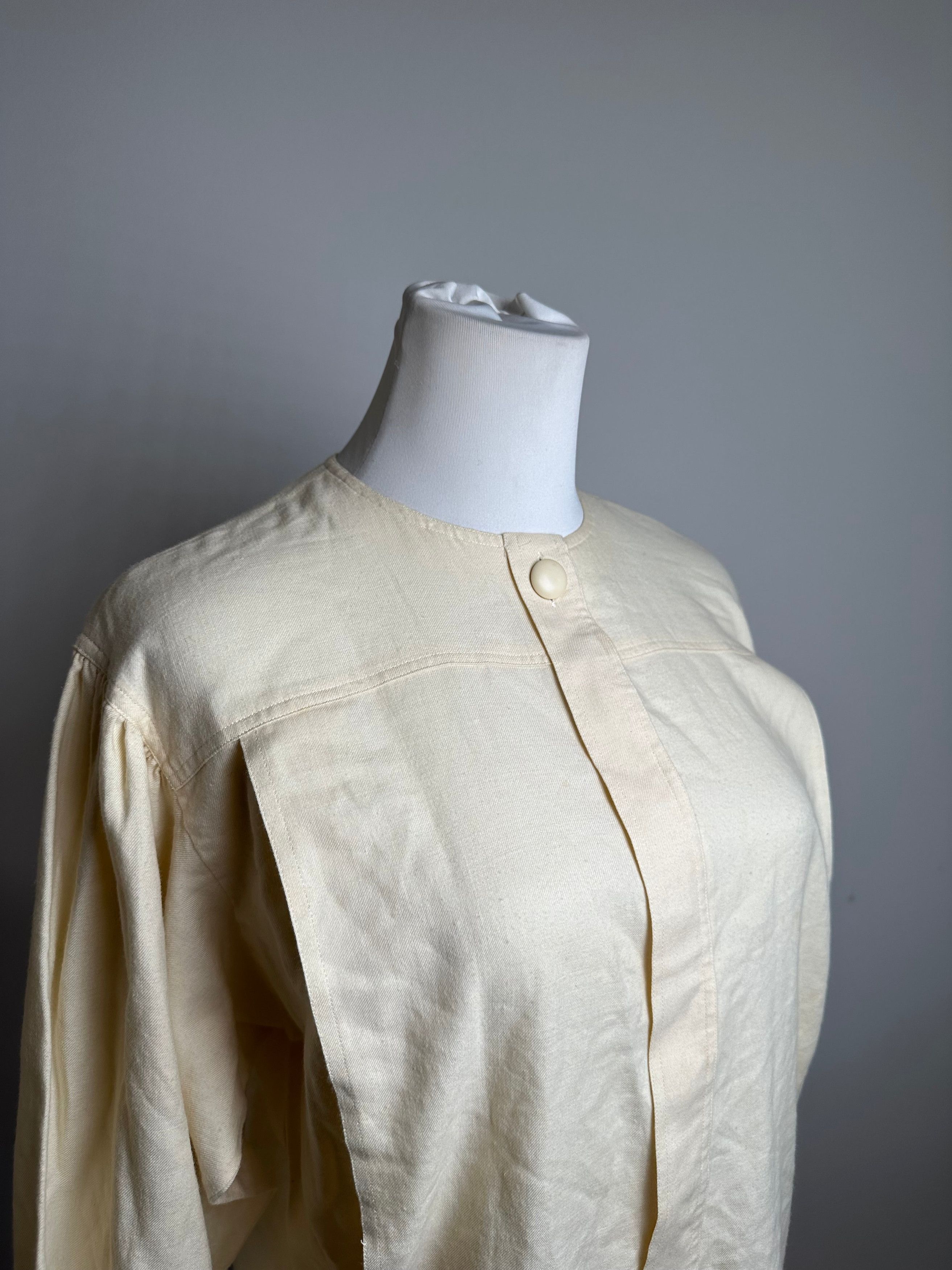 Dior Vintage Wool Cotton Blouse Cream S Size S / US 4 / IT 40 - 4 Thumbnail