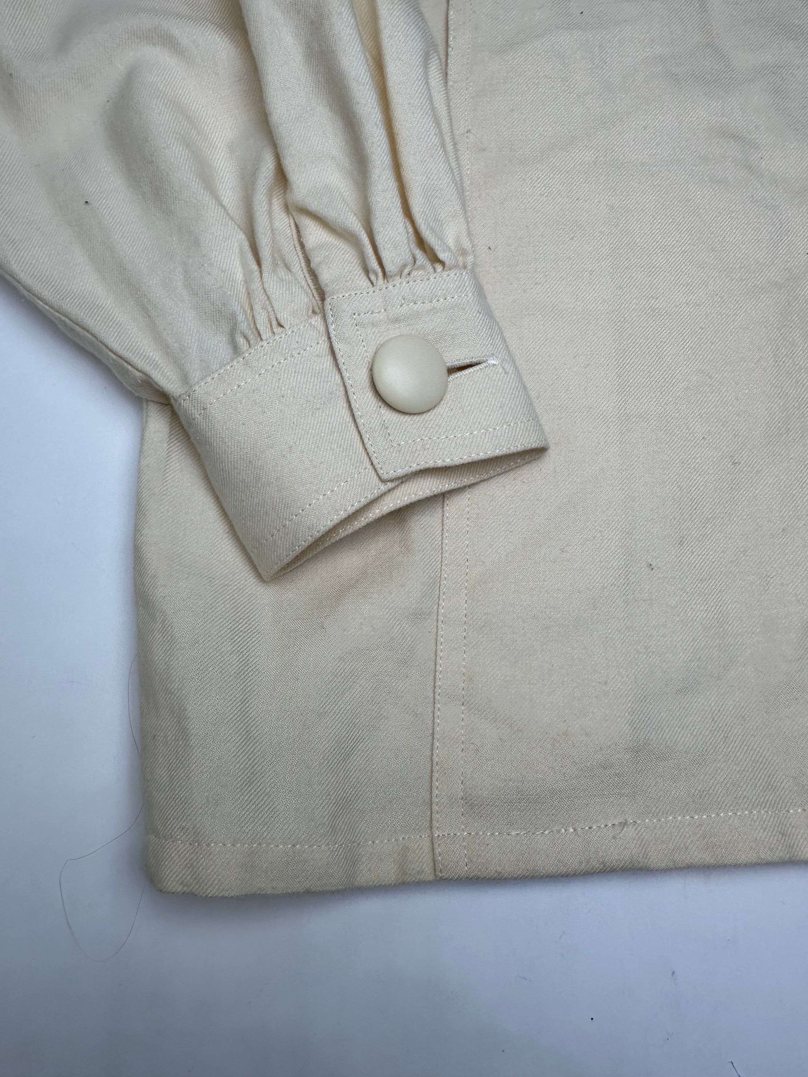 Dior Vintage Wool Cotton Blouse Cream S Size S / US 4 / IT 40 - 6 Thumbnail
