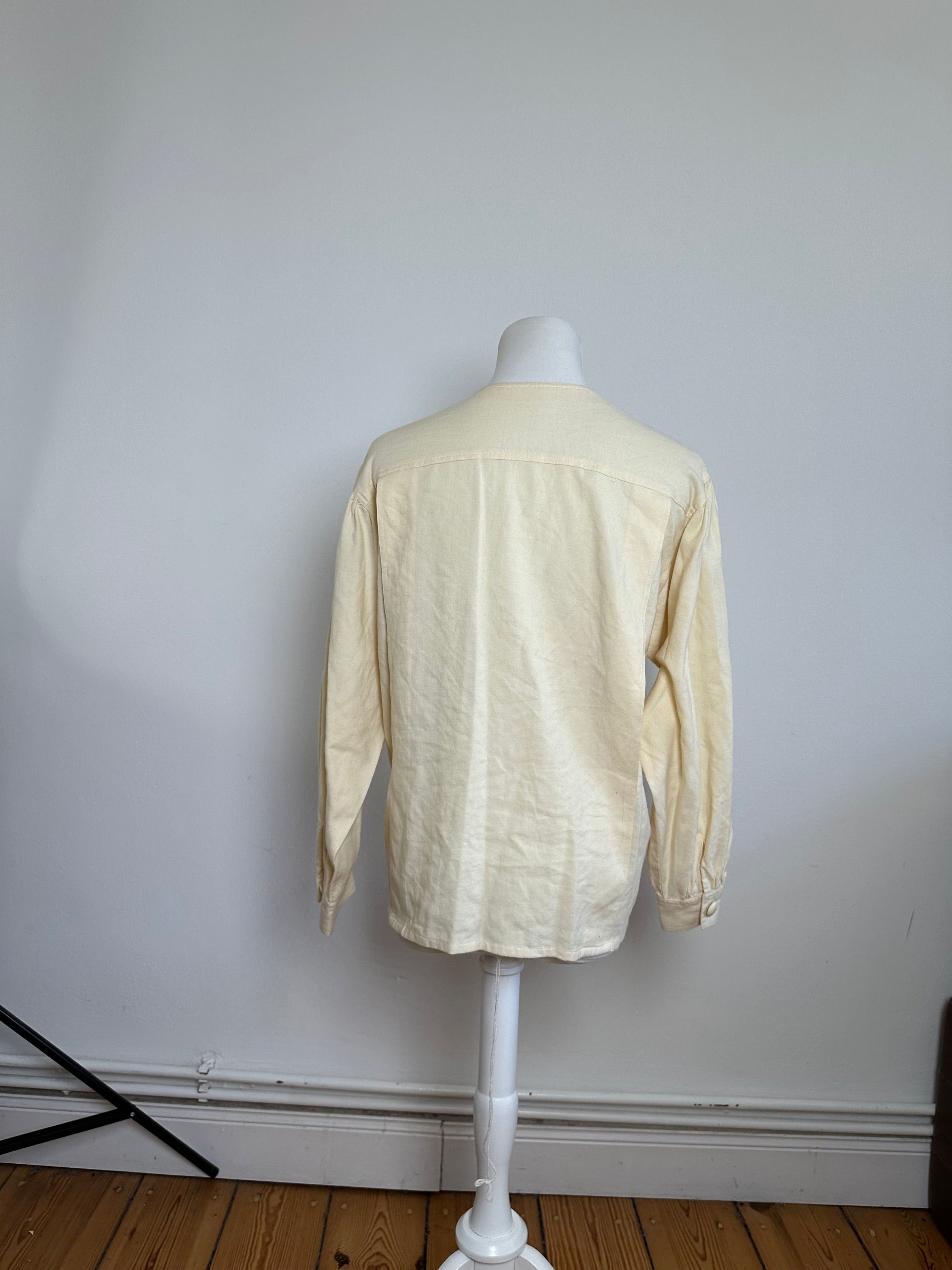 Dior Vintage Wool Cotton Blouse Cream S Size S / US 4 / IT 40 - 3 Thumbnail