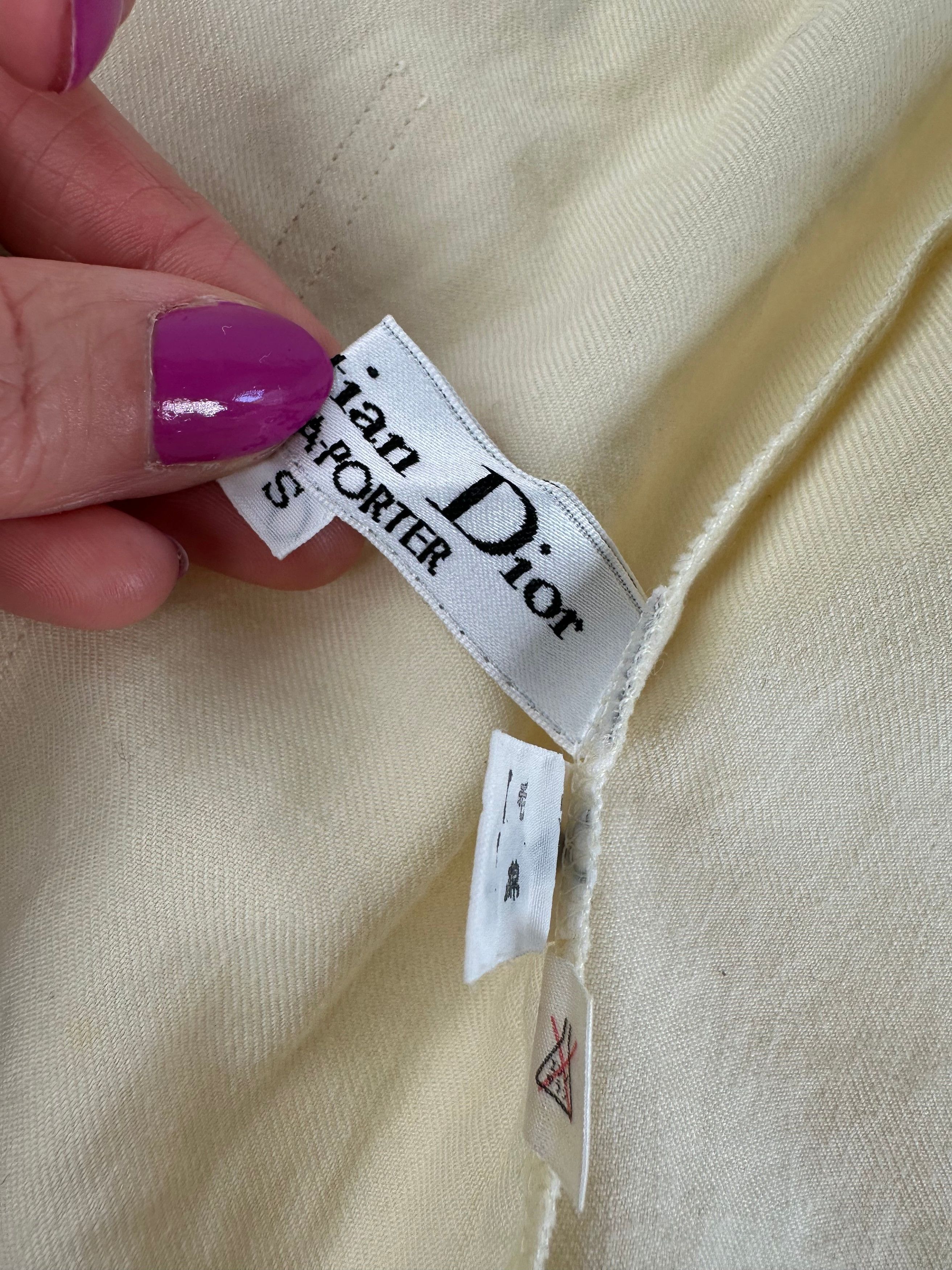 Dior Vintage Wool Cotton Blouse Cream S Size S / US 4 / IT 40 - 8 Thumbnail
