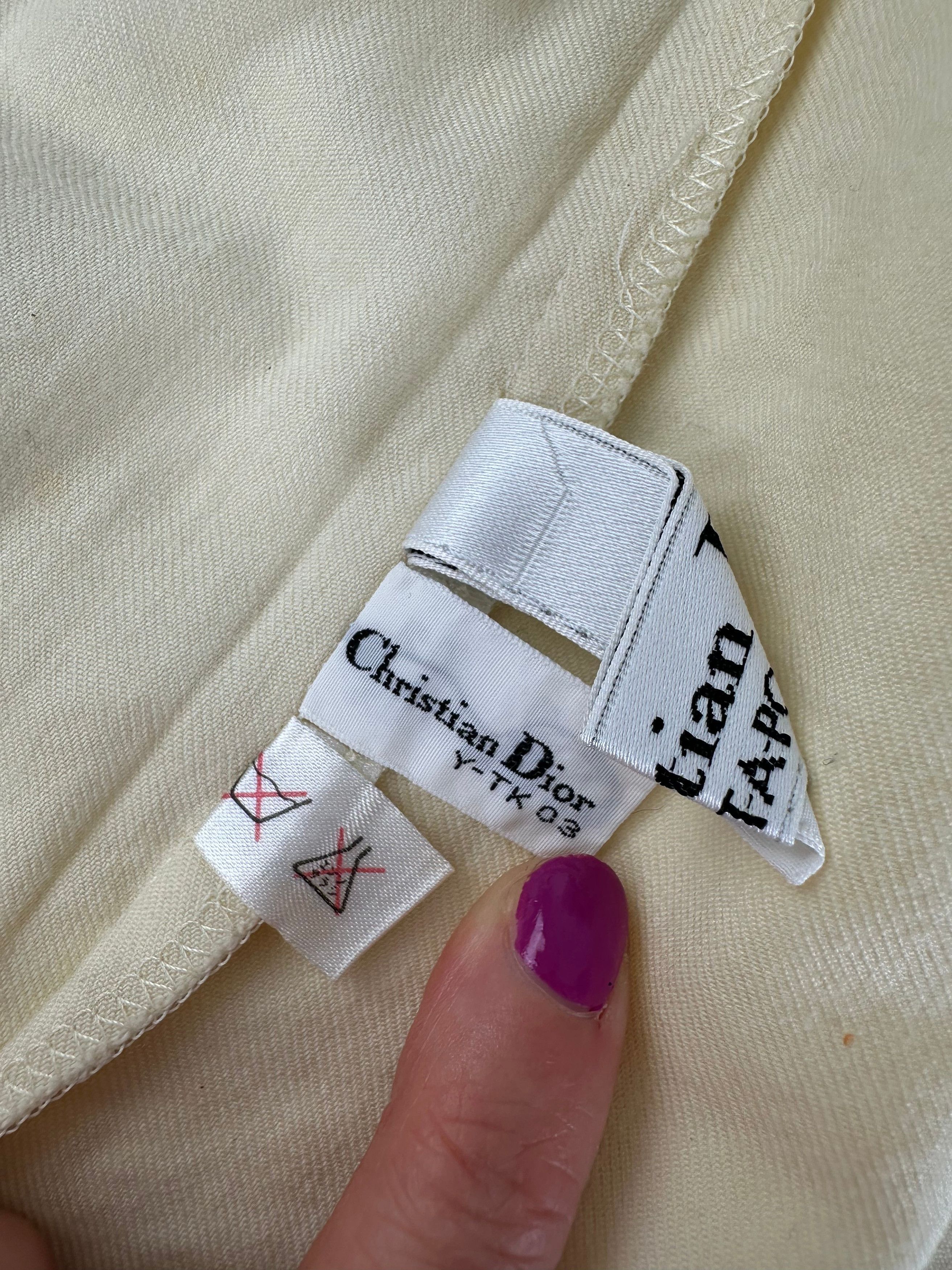 Dior Vintage Wool Cotton Blouse Cream S Size S / US 4 / IT 40 - 10 Thumbnail