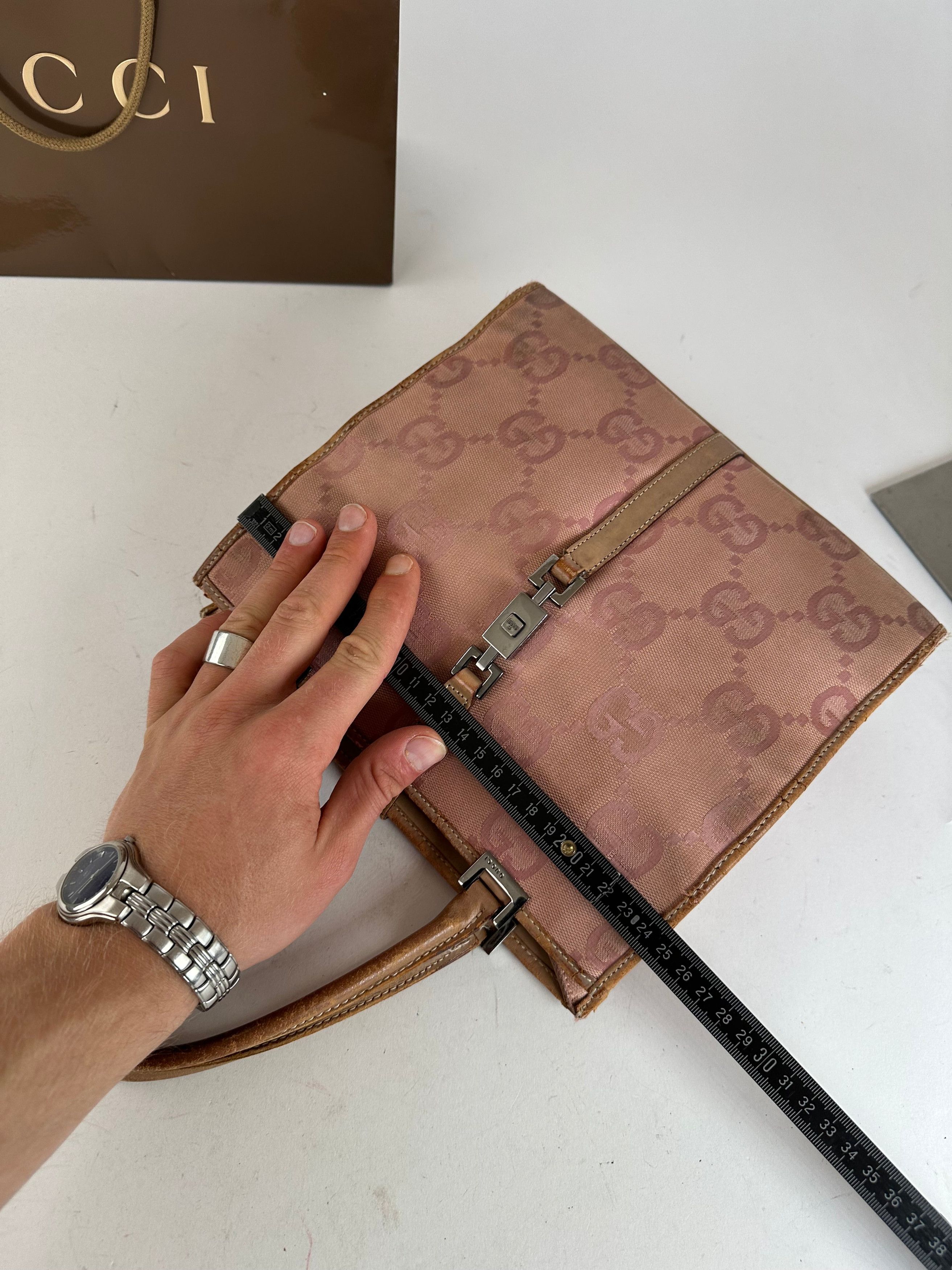 Gucci Vintage GG Canvas Handbag Pink Size ONE SIZE - 10 Thumbnail