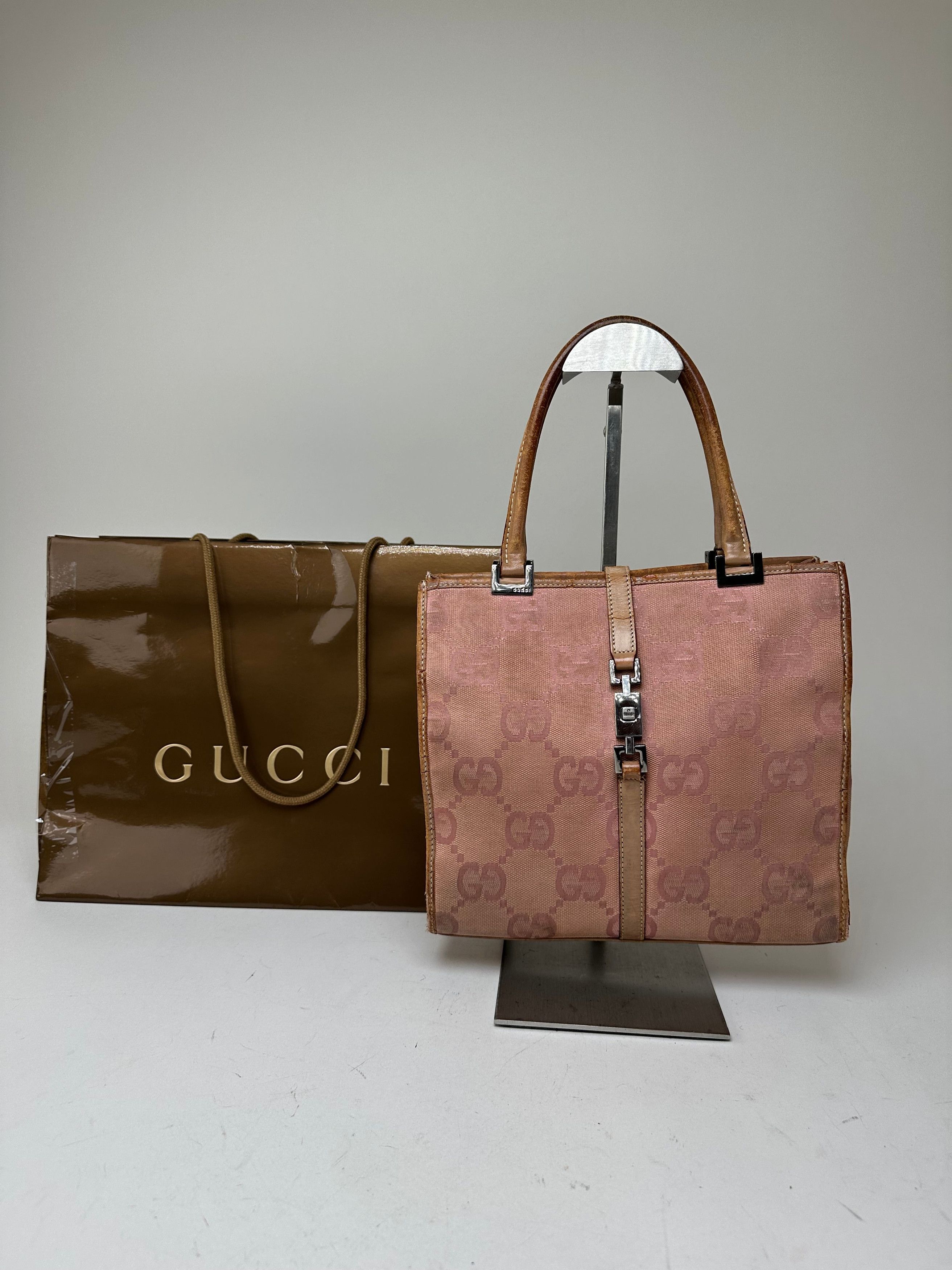 Gucci Vintage GG Canvas Handbag Pink Size ONE SIZE - 7 Thumbnail