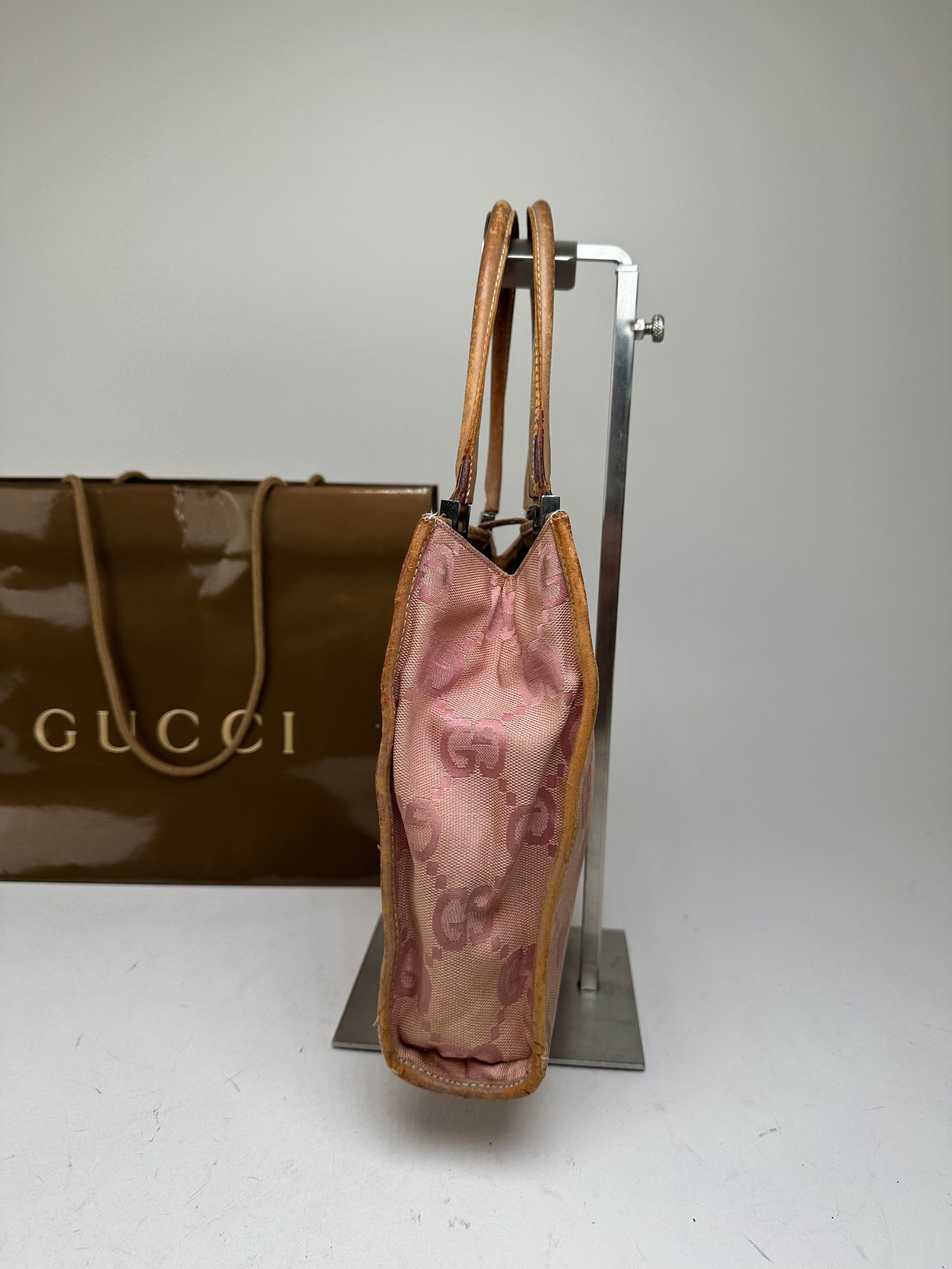Gucci Vintage GG Canvas Handbag Pink Size ONE SIZE - 6 Thumbnail