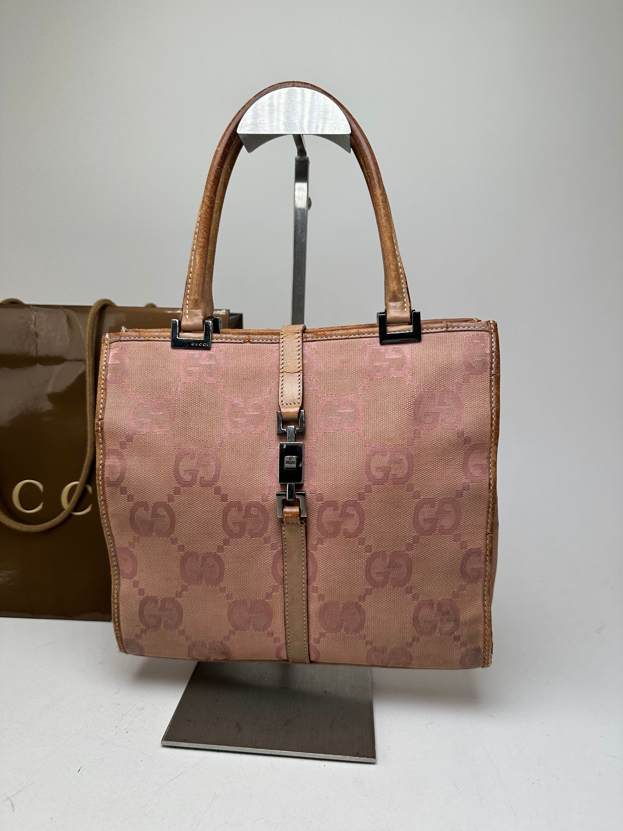 Gucci Vintage GG Canvas Handbag Pink Size ONE SIZE - 13 Thumbnail