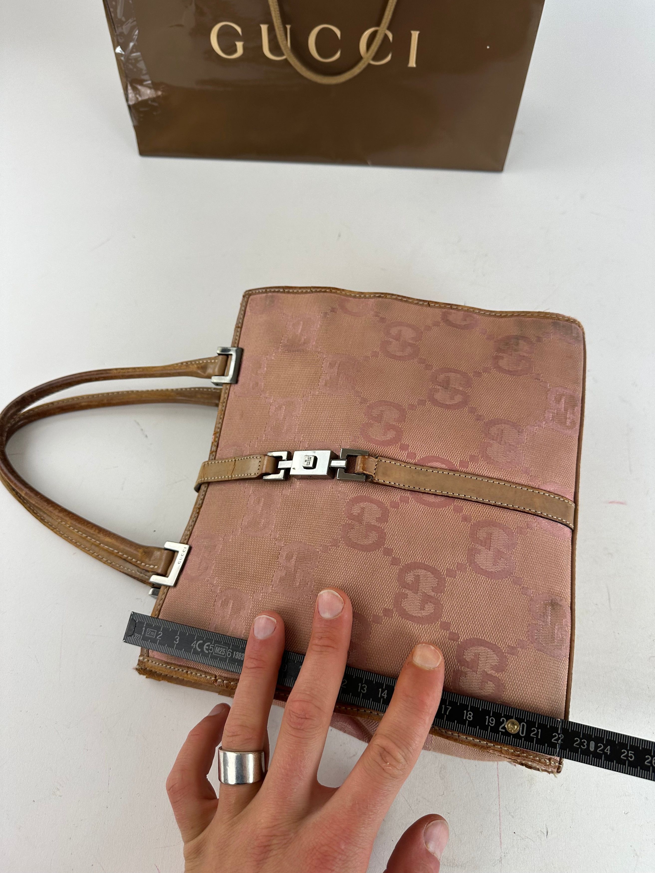 Gucci Vintage GG Canvas Handbag Pink Size ONE SIZE - 11 Thumbnail