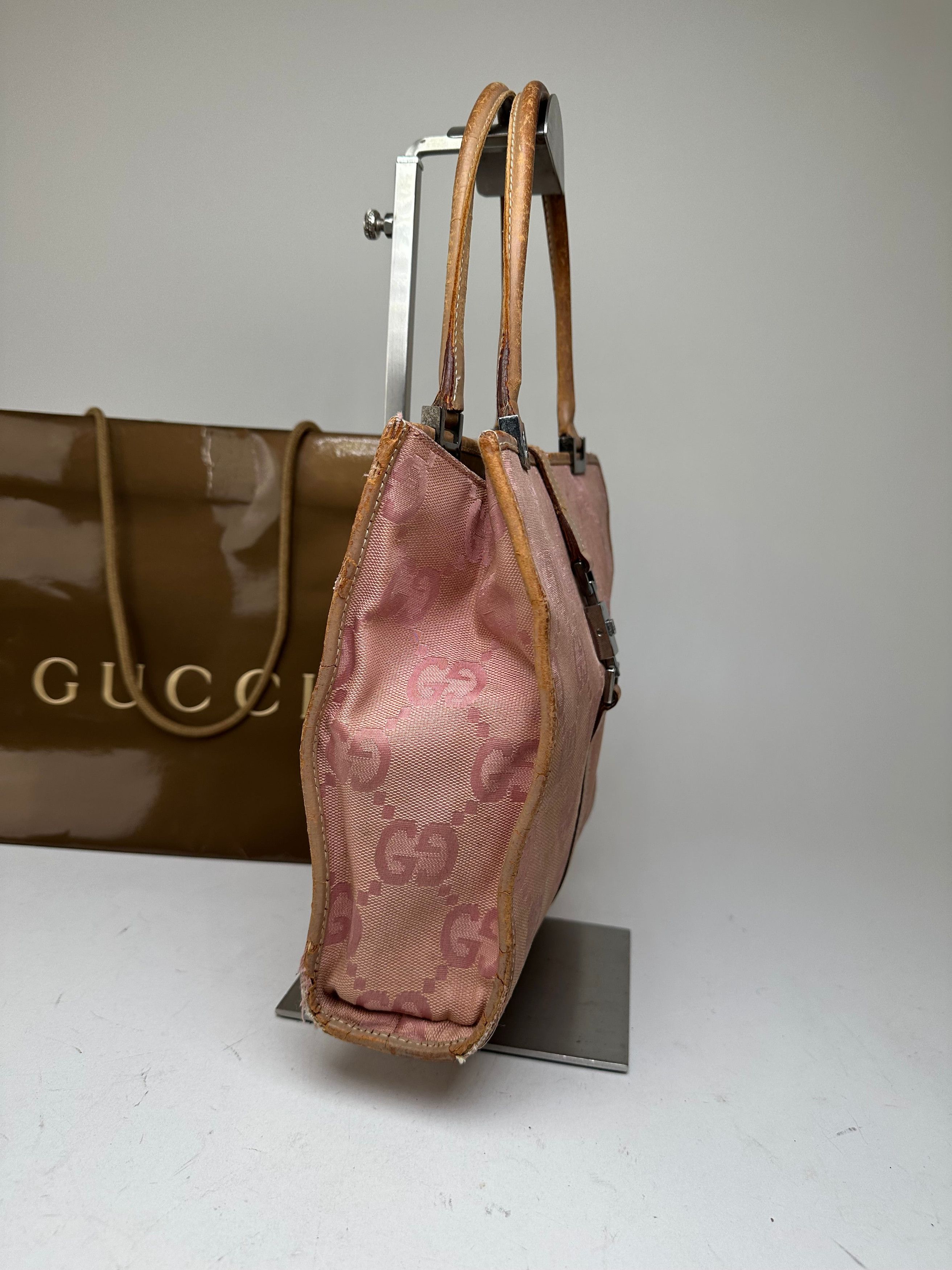 Gucci Vintage GG Canvas Handbag Pink Size ONE SIZE - 8 Thumbnail