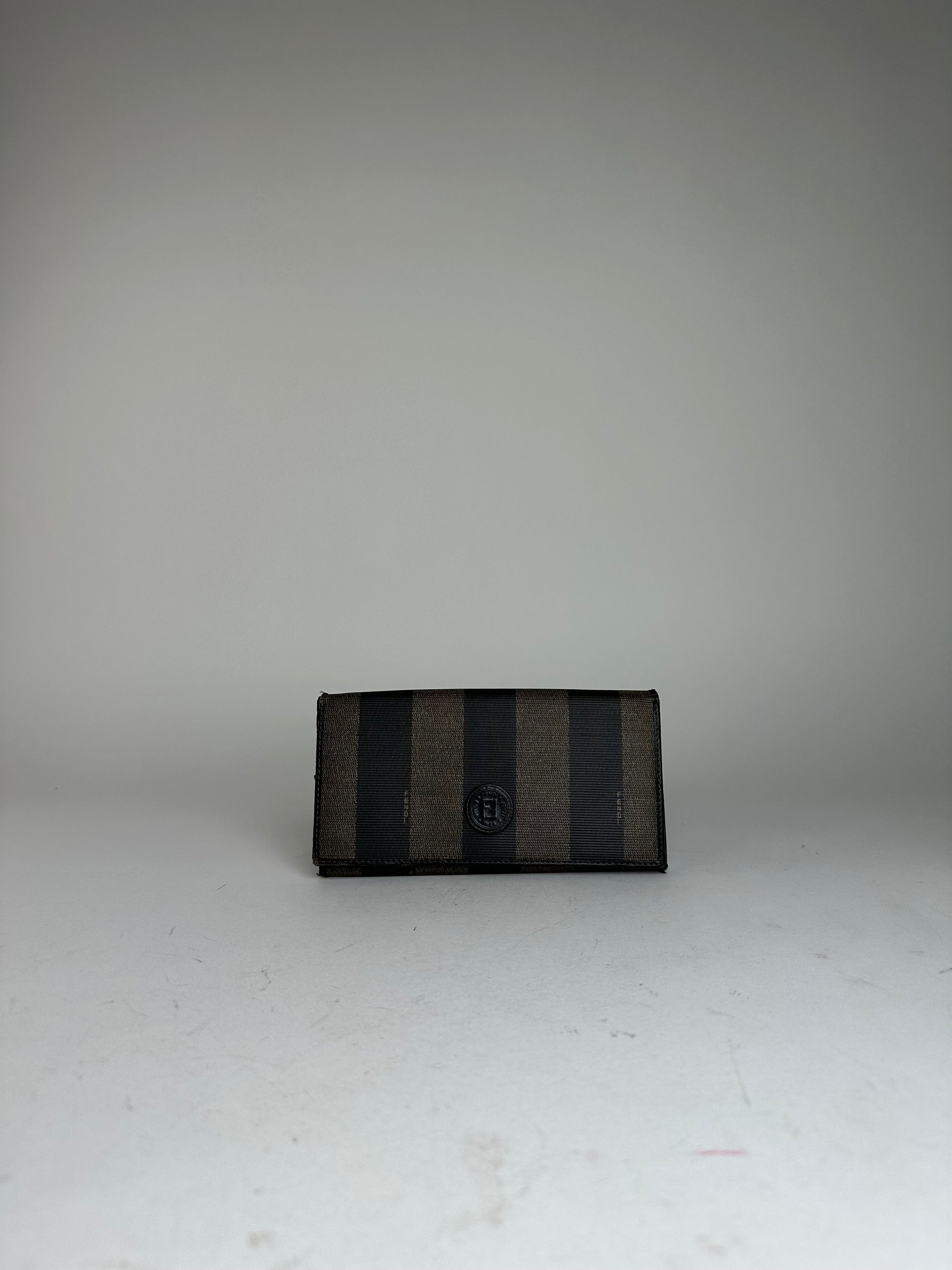 Fendi Vintage Pequin Stripe Long Wallet Canvas Brown Size ONE SIZE - 9 Thumbnail