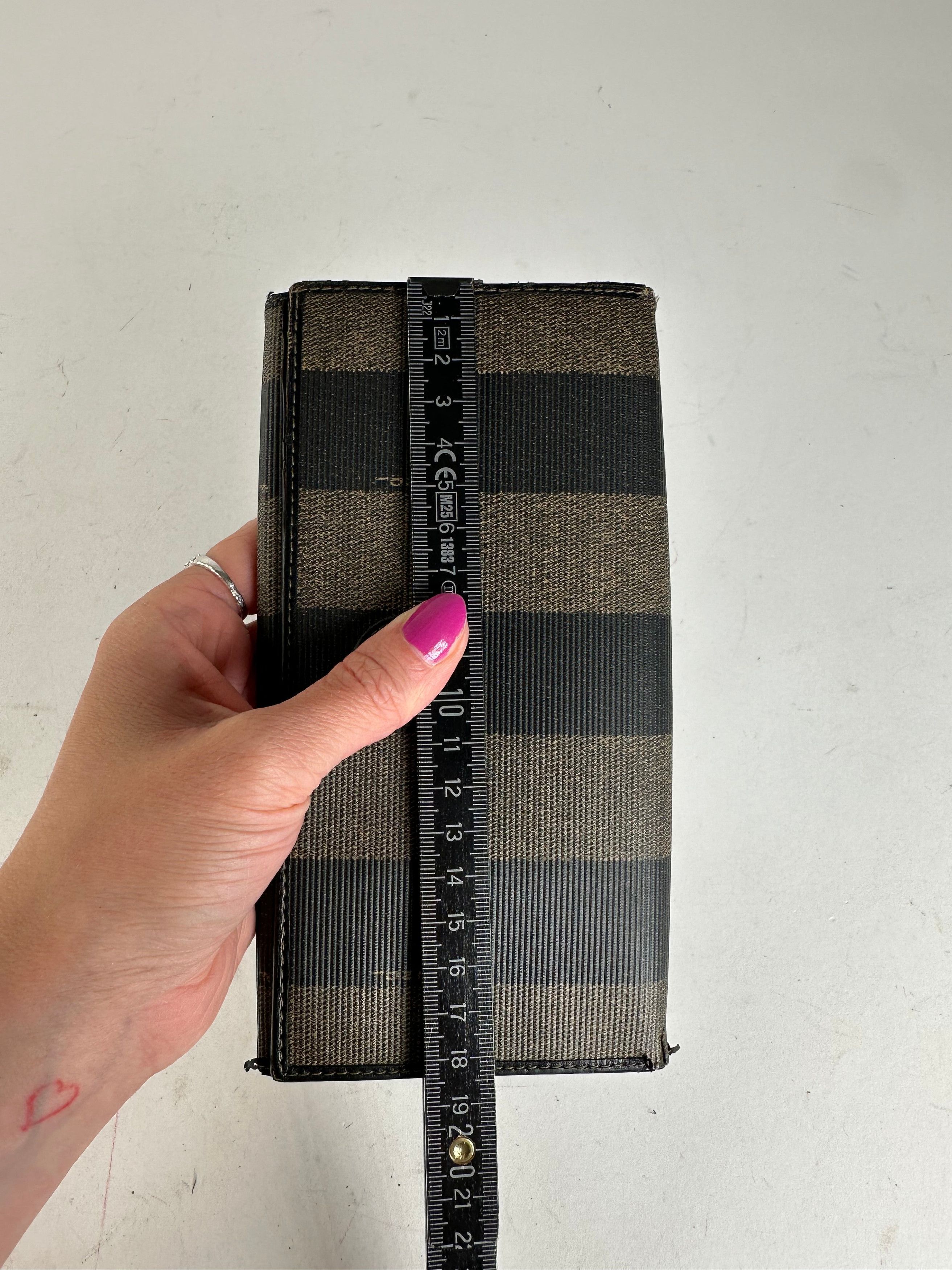 Fendi Vintage Pequin Stripe Long Wallet Canvas Brown Size ONE SIZE - 7 Thumbnail