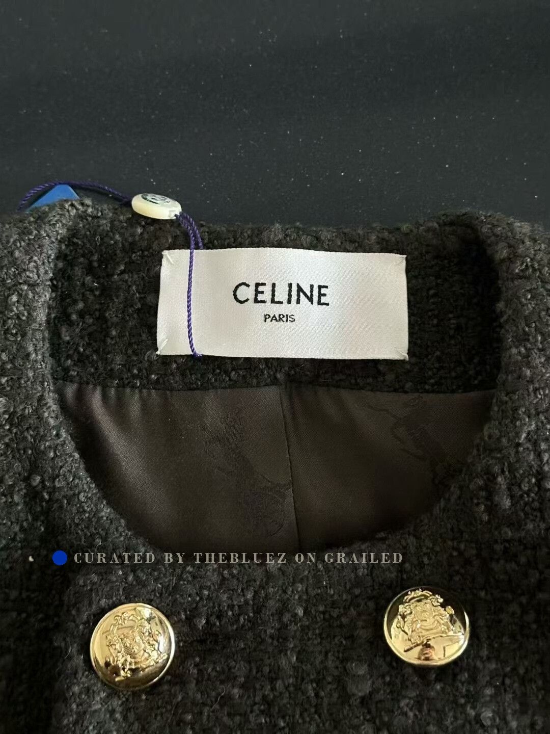 Celine Celine Dark Green Double-Breasted Short Coat Size XS / US 0-2 / IT 36-38 - 3 Thumbnail