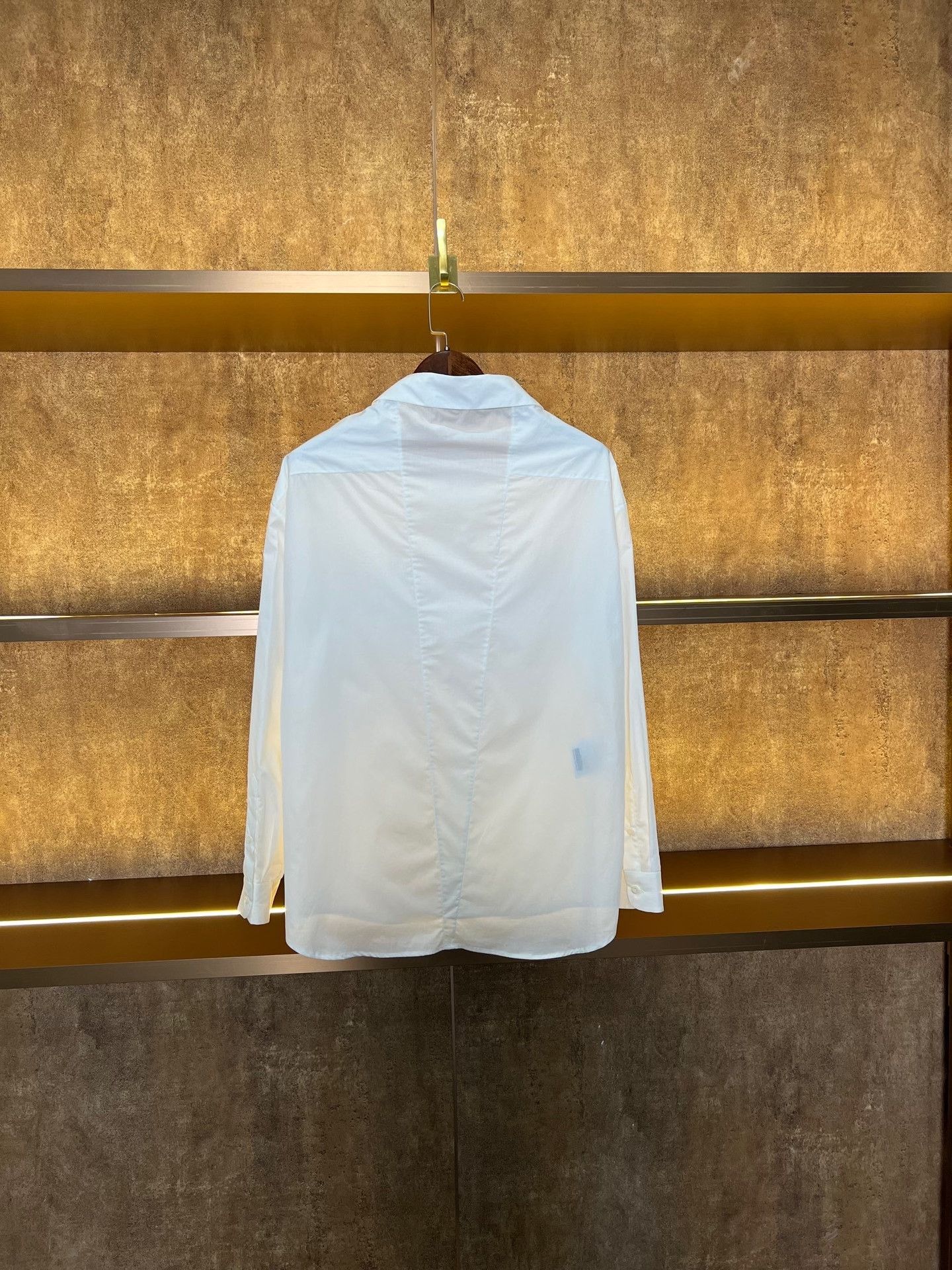 Prada Prada White Cotton Triangle Logo Shirt Size XS / US 0-2 / IT 36-38 - 2 Thumbnail