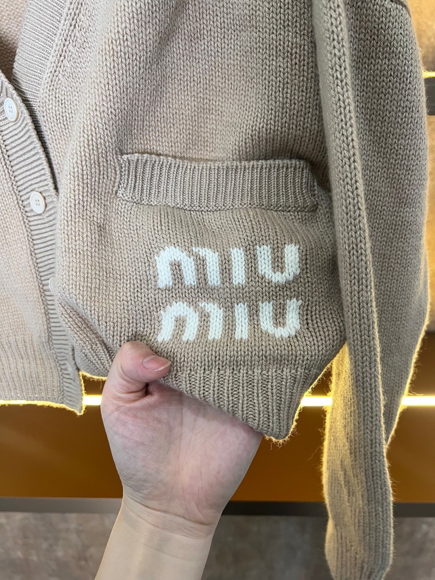 Miu Miu Miu Miu Beige Slogan Camisole Cardigan Size S / US 4 / IT 40 - 3 Thumbnail