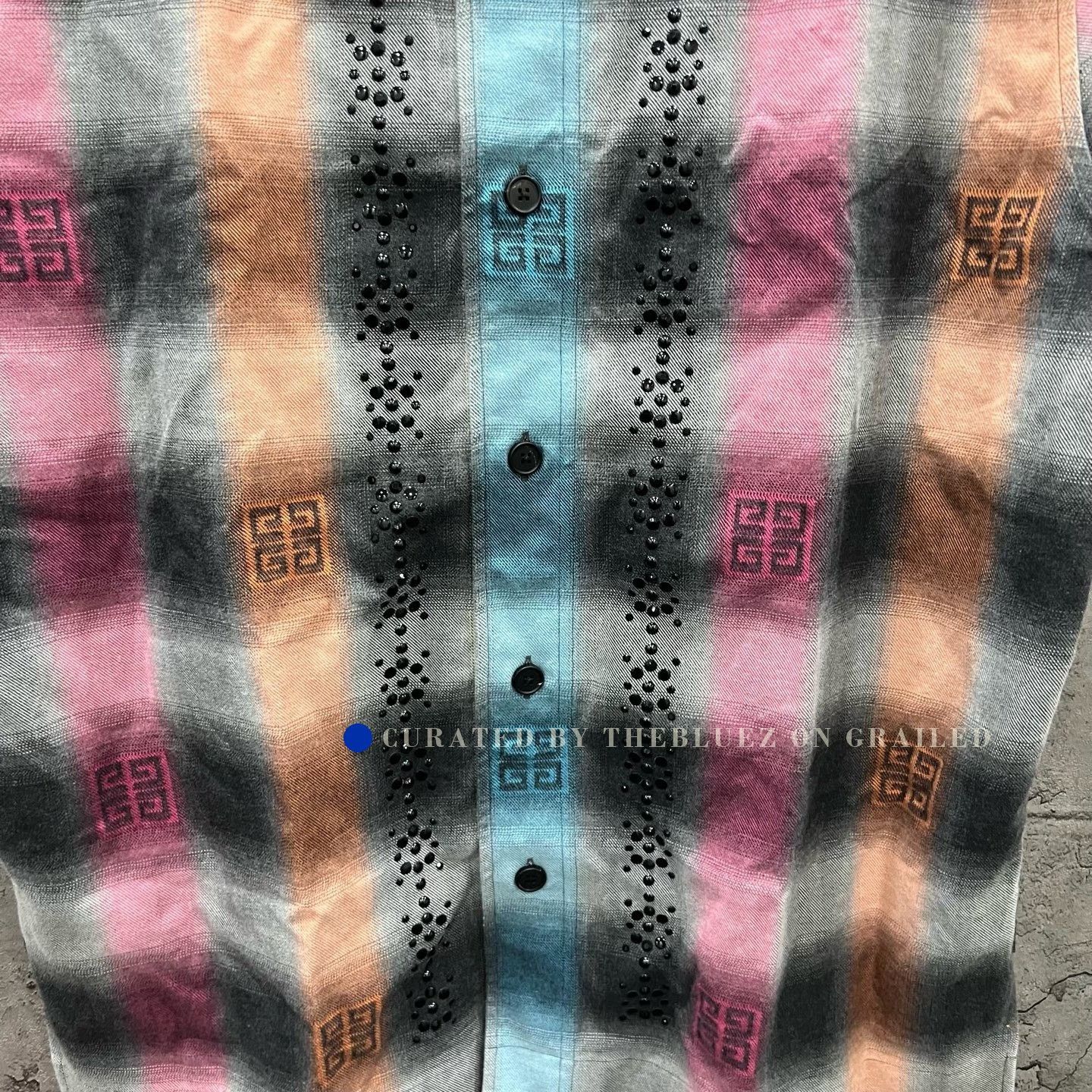 Givenchy Givenchy Rainbow Plaid Rhinestone Baseball Shirt Size M / US 6-8 / IT 42-44 - 3 Thumbnail