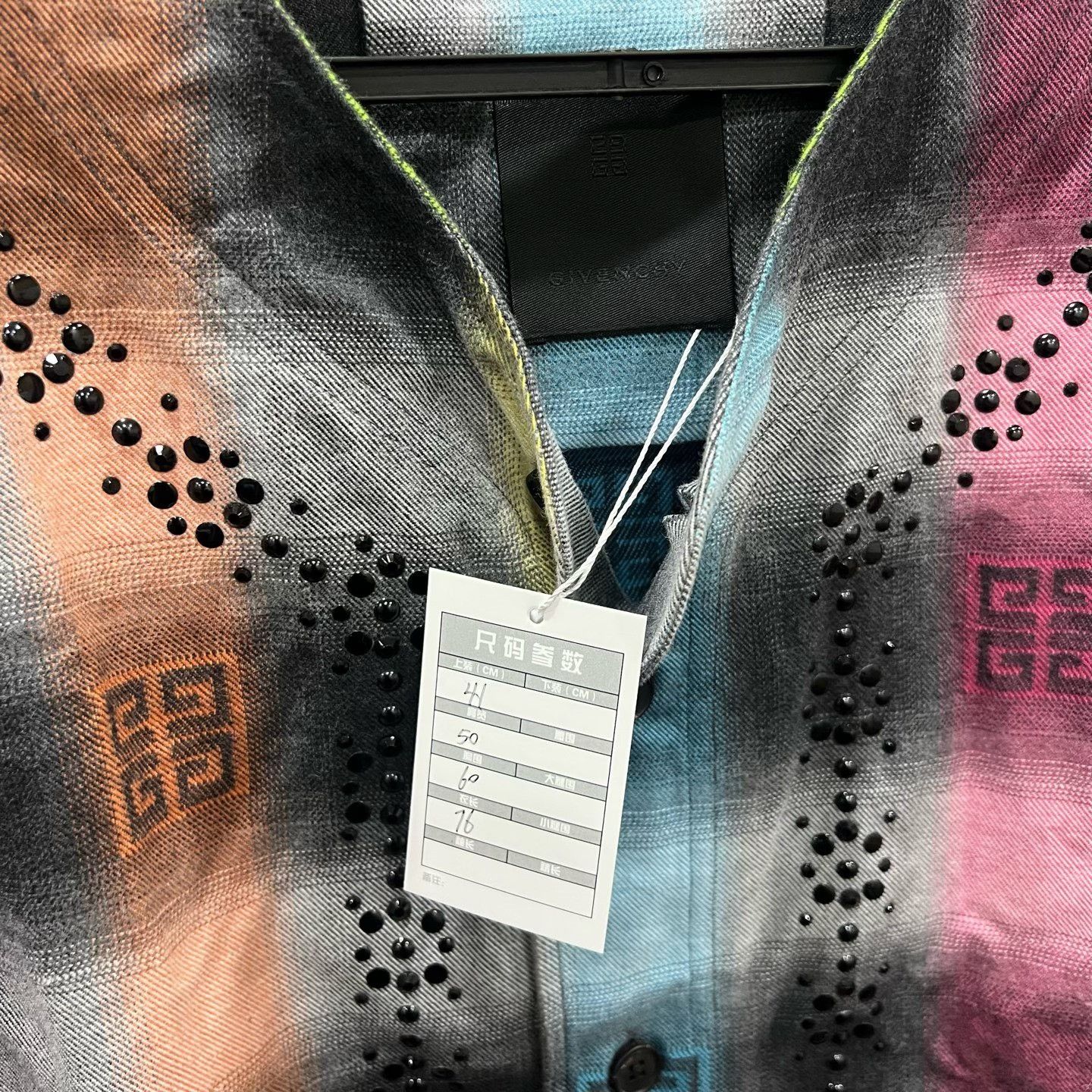 Givenchy Givenchy Rainbow Plaid Rhinestone Baseball Shirt Size M / US 6-8 / IT 42-44 - 4 Thumbnail
