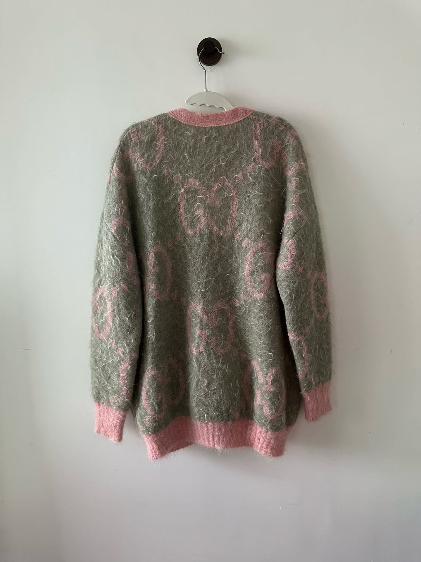 Gucci Gucci Pink Green Double-Sided Mohair Cardigan Size S / US 4 / IT 40 - 2 Thumbnail