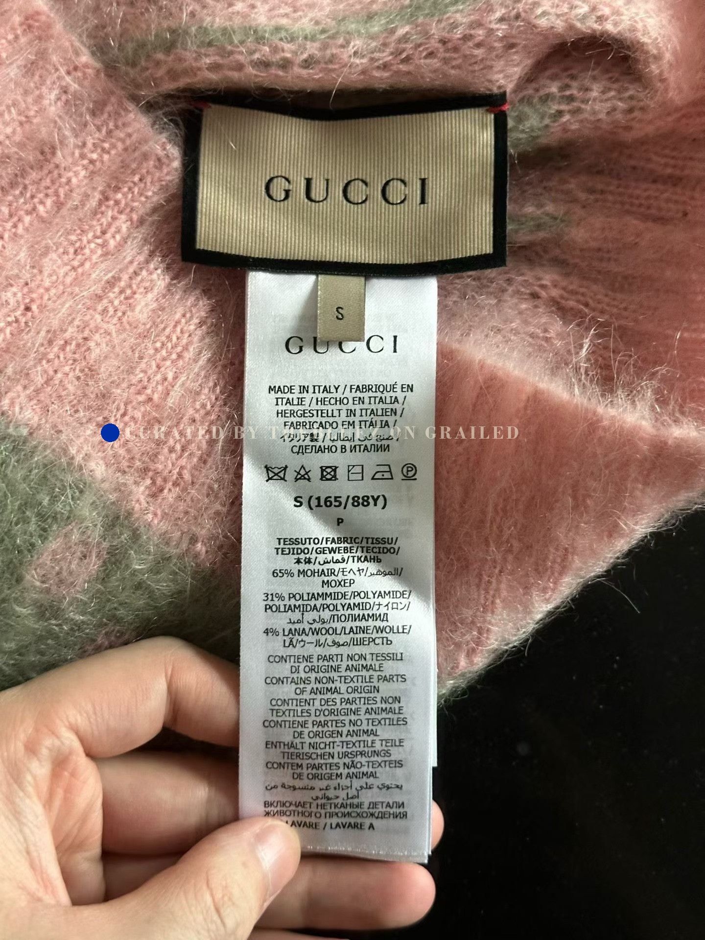 Gucci Gucci Pink Green Double-Sided Mohair Cardigan Size S / US 4 / IT 40 - 3 Thumbnail