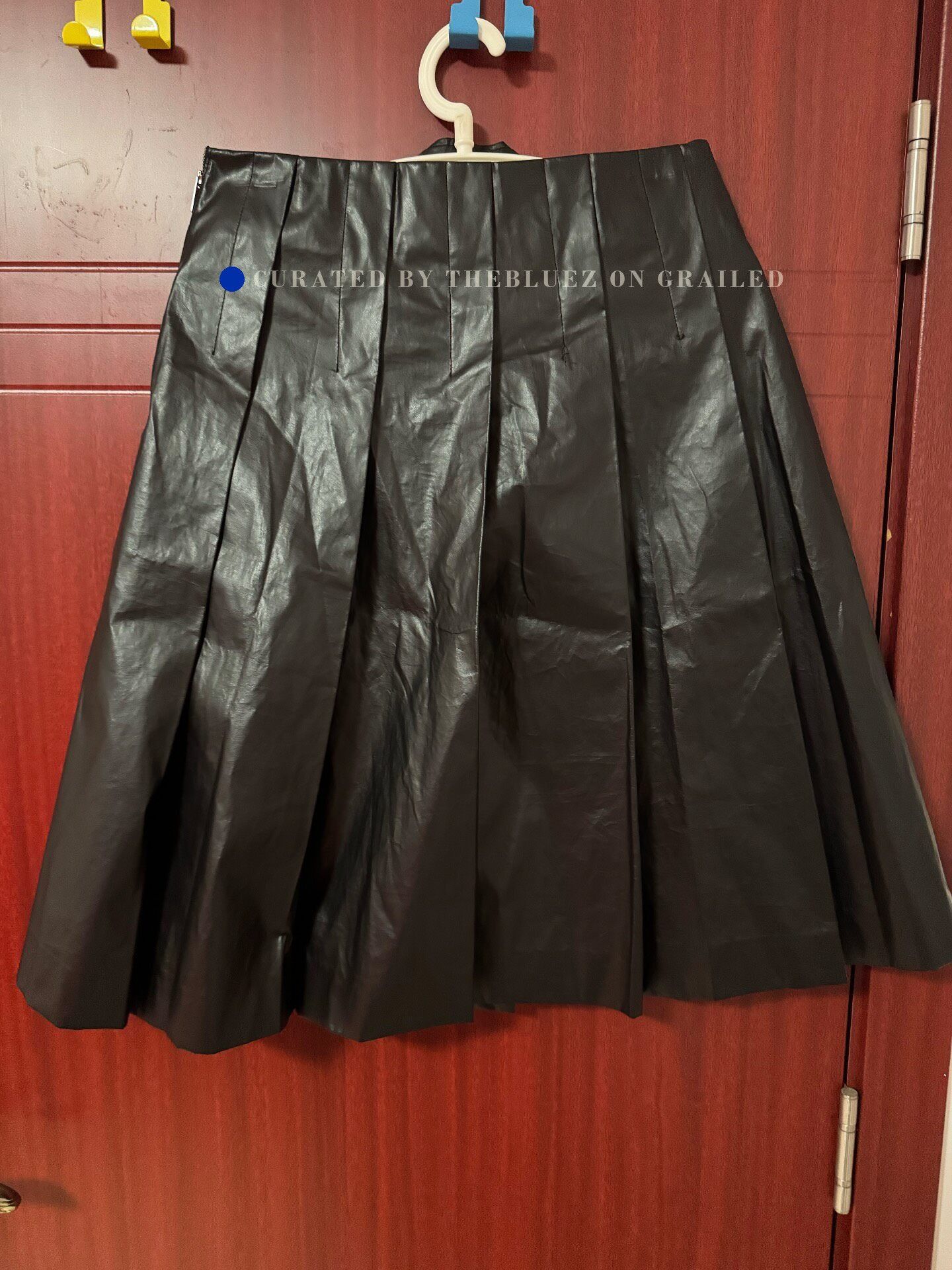 WE11DONE WE11DONE Pleated Shiny Midi Skirt Size 36" / US 14 / IT 50 - 2 Thumbnail